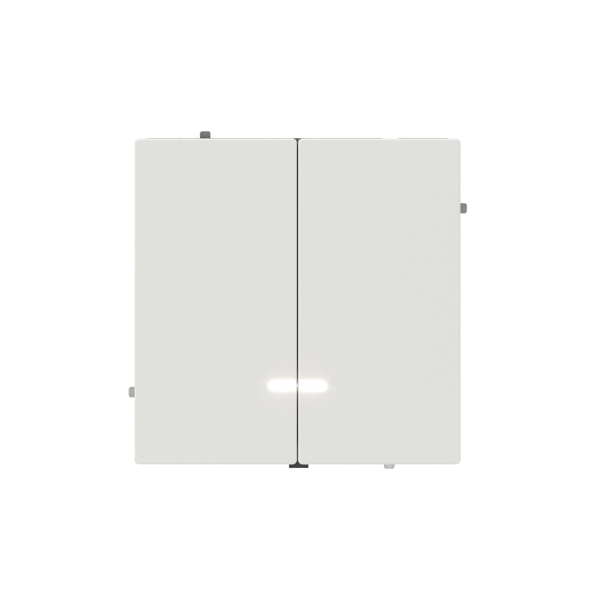 Выключатель двухклавишный с подсветкой, KANT, белый песок