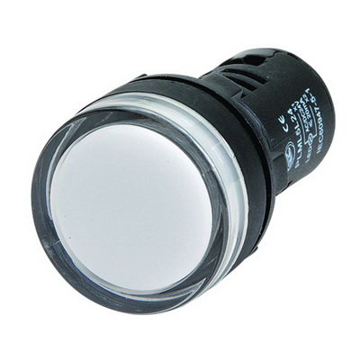 Сигнальный индикатор со встроенным диодом 24В,  белый (Замена на: M22L-F24WPP/M22L-F24WAP)