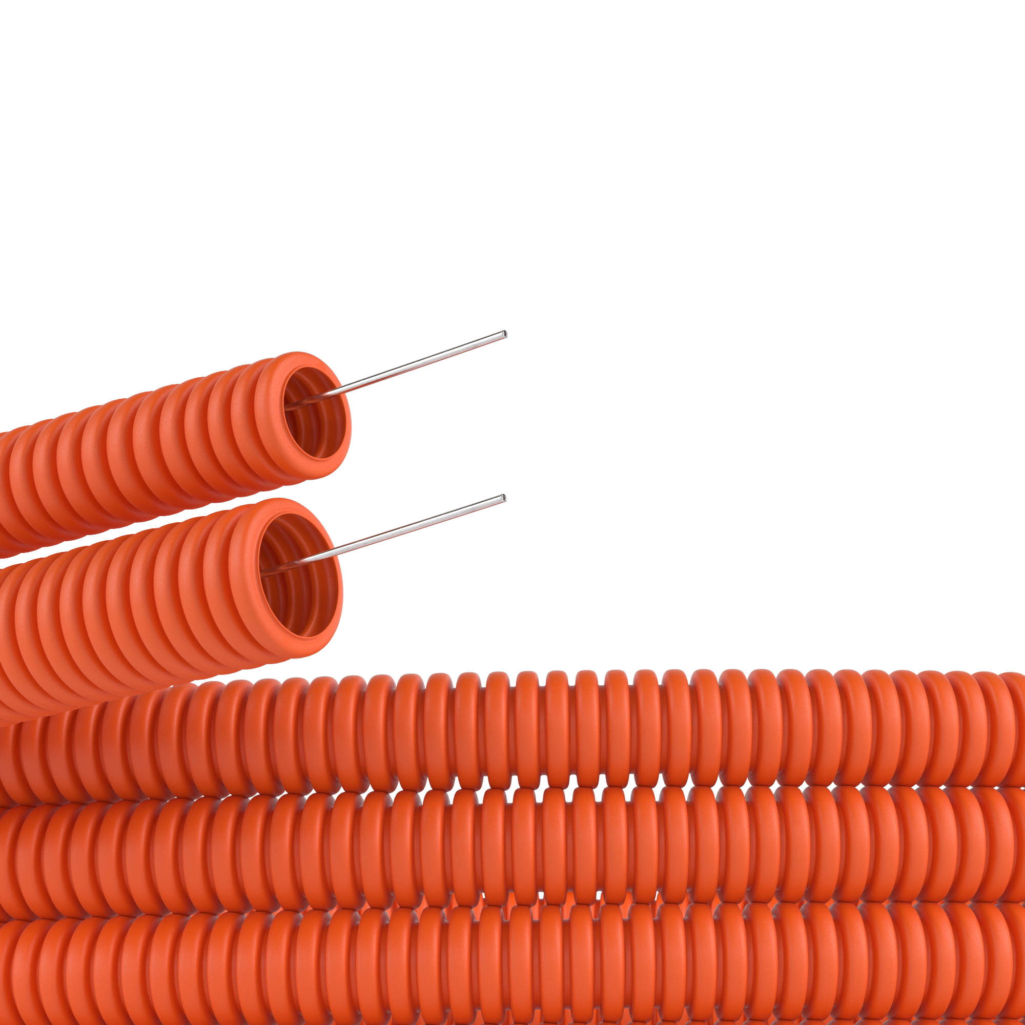 Tube HDPE flexible corrugated, ? 25 mm, heavy version with pull, 50 m, orange color