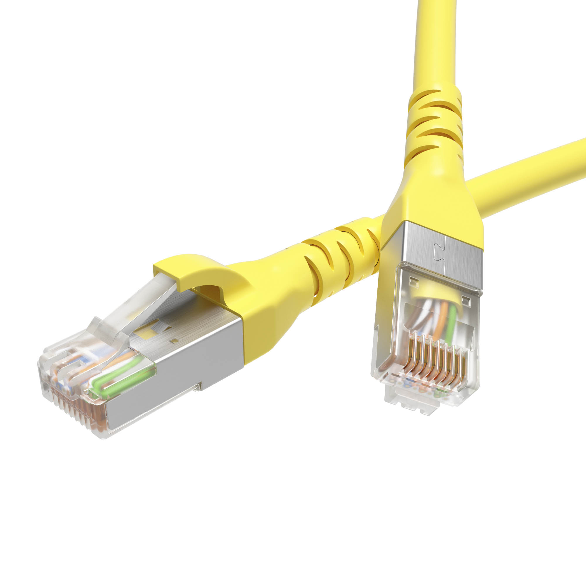 Information patch cord foil shielded CAT5E F/UTP 4х2, LSZH, yellow, 5.0м
