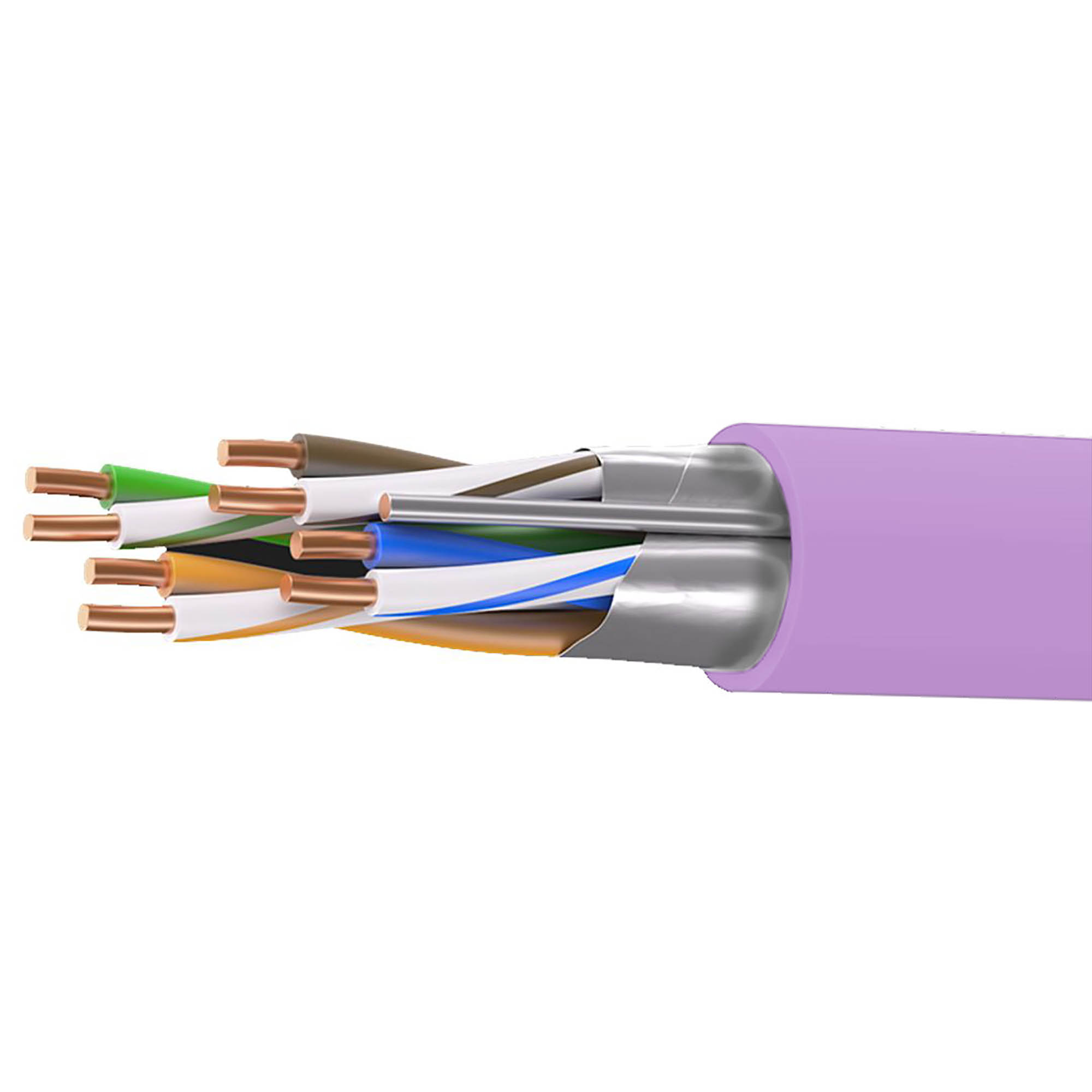 Кабель витая пара категории 5е Кабель витая пара кат. 5E экранированный F/UTP, 4 пары, нг(А)-LSLTx,цвет внешней оболочки фиолетовый коробка 305 м DKC|ДКС