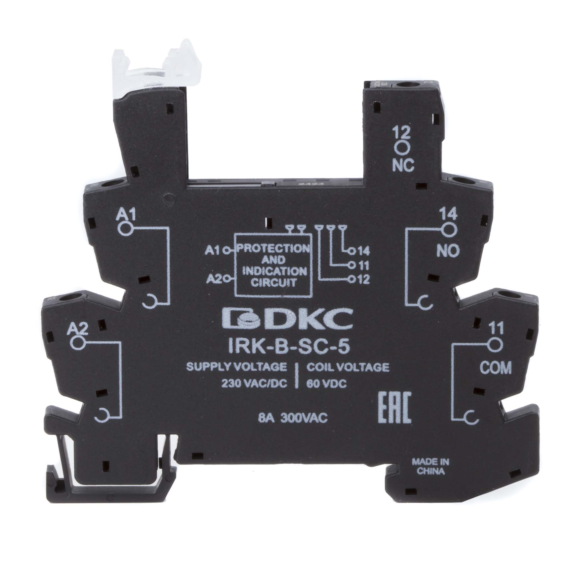 Колодка ультратонкая для реле серии RIS, вх. напр. 230V AC/DC, винт. клеммы