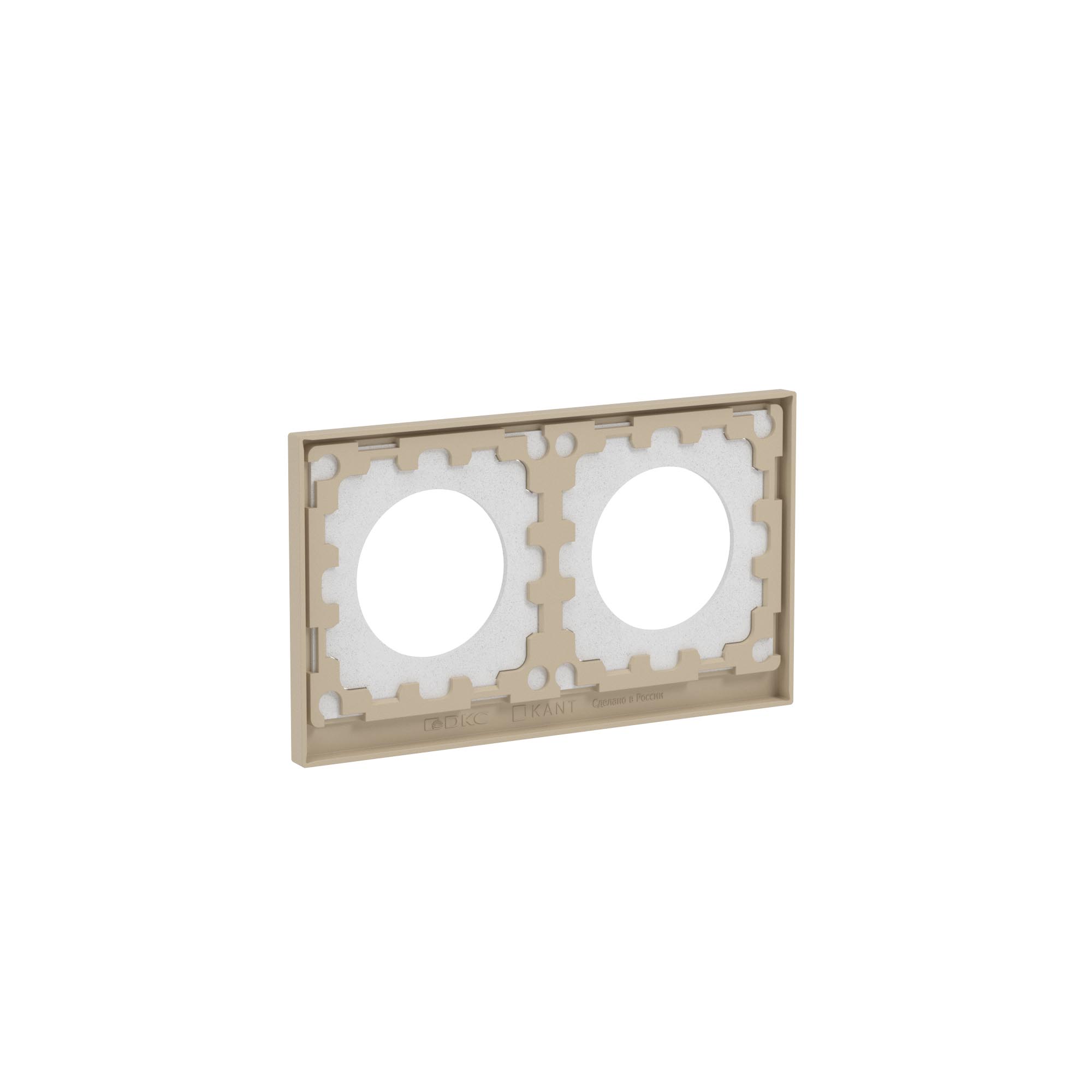 Рамка 2 поста IP44, KANT, ванильный марципан