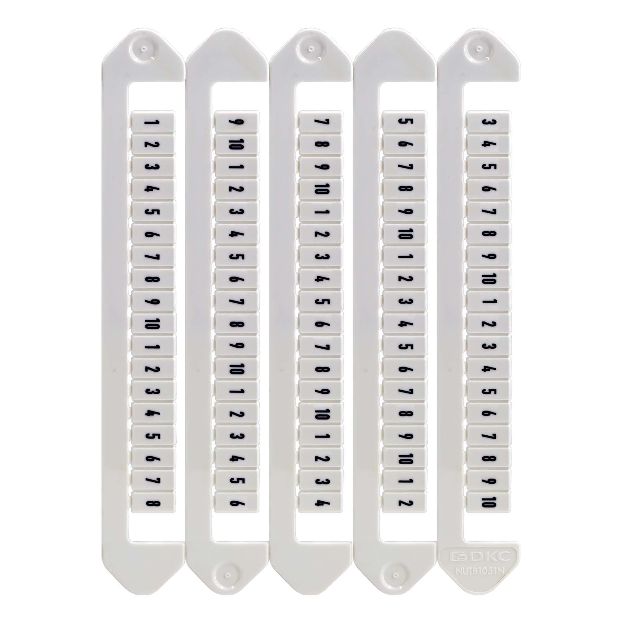 Маркировка для клемм, ширина 5 мм, от 1 до 10, горизонтальная ориентация