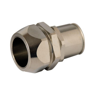 Double locking connectors for braided vacuum metal conduit DN 26 mm- conduit DN 32 mm