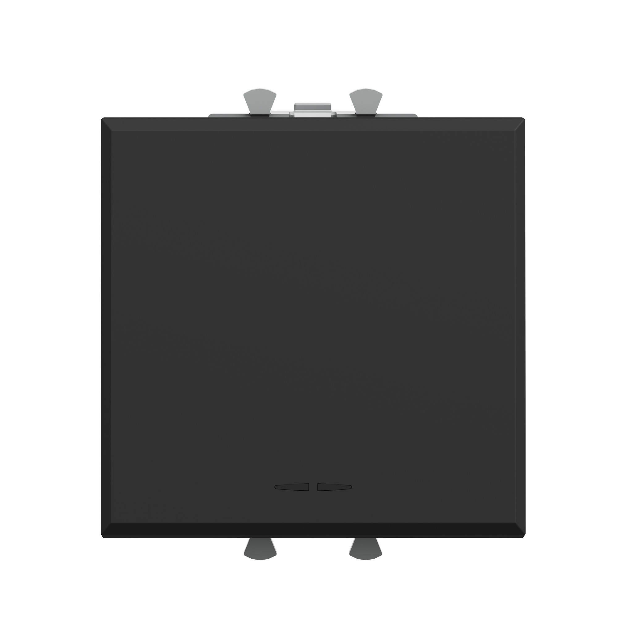 Выключатели, переключатели, инверторы Выключатель двухполюсный одноклавишный модульный, Avanti, черный матовый, 2 модуля DKC|ДКС