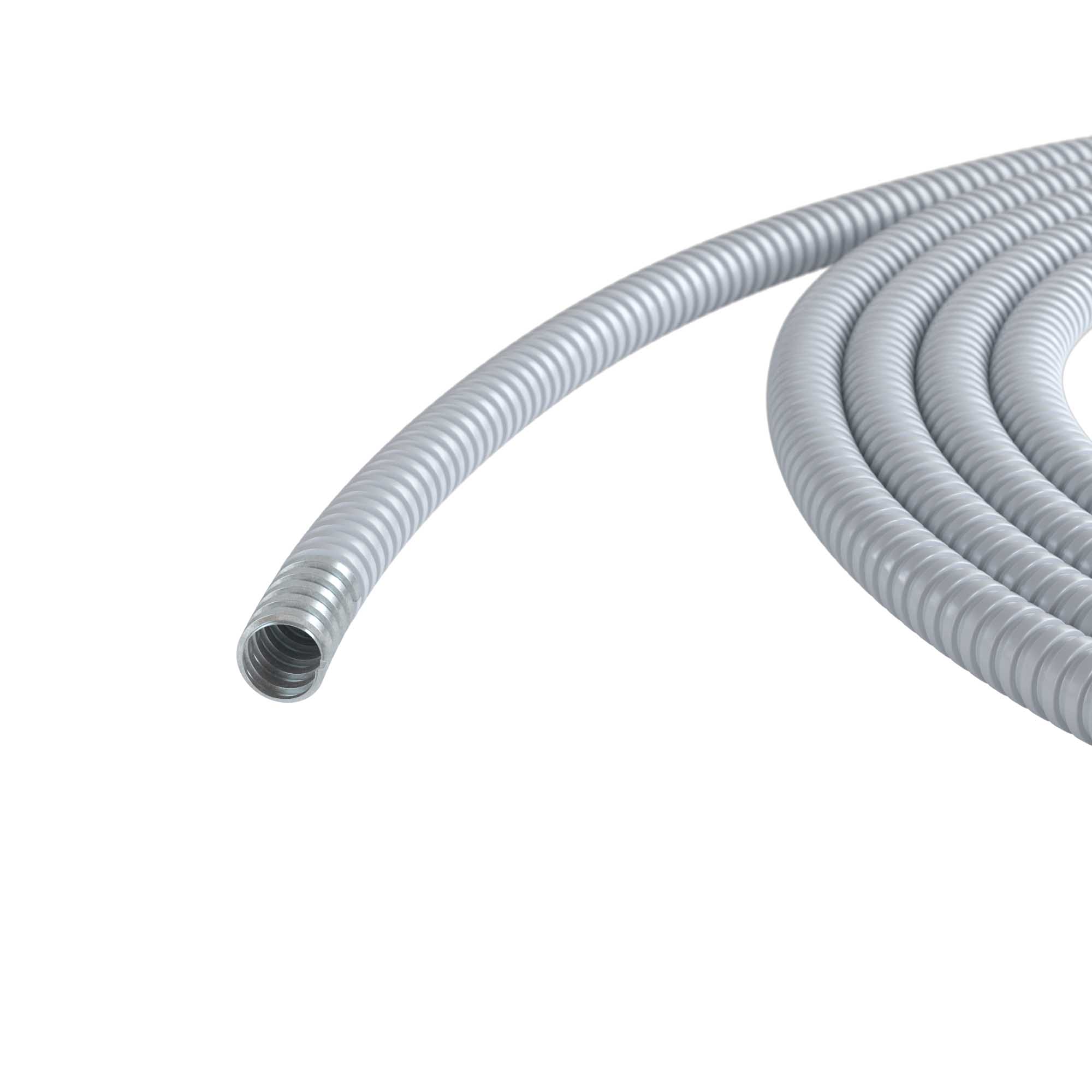 Flexible metal conduit in PVC coating DN 20 mm, Øin 20,5 mm, Øex 25,5 mm, 50m, grey color