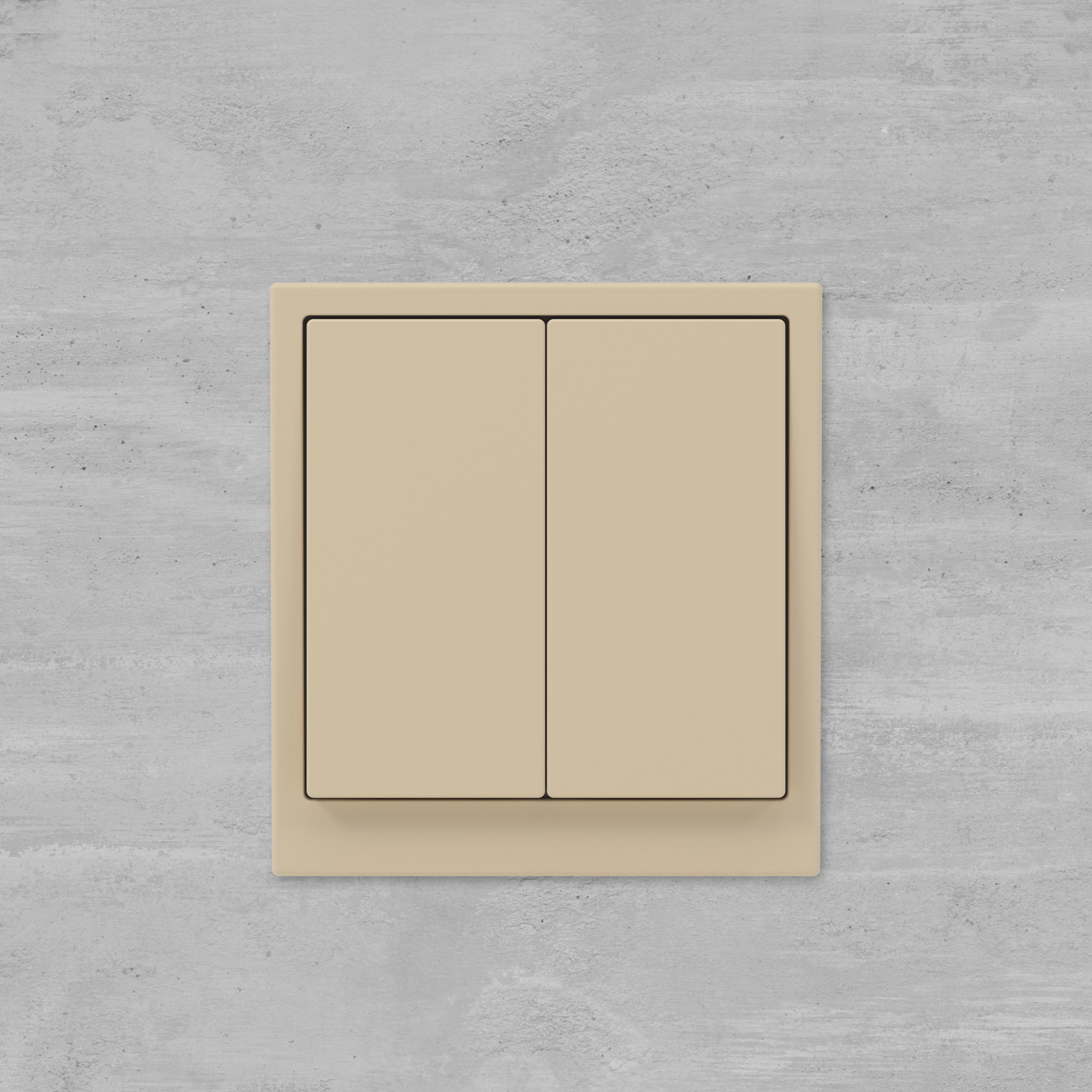 Выключатель двухклавишный, KANT, ванильный марципан