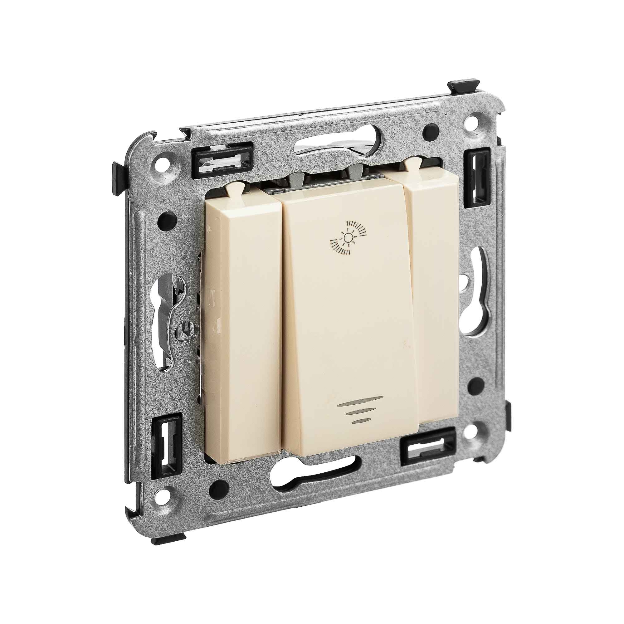 Диммер кнопочный в стену, Avanti, ванильная дымка