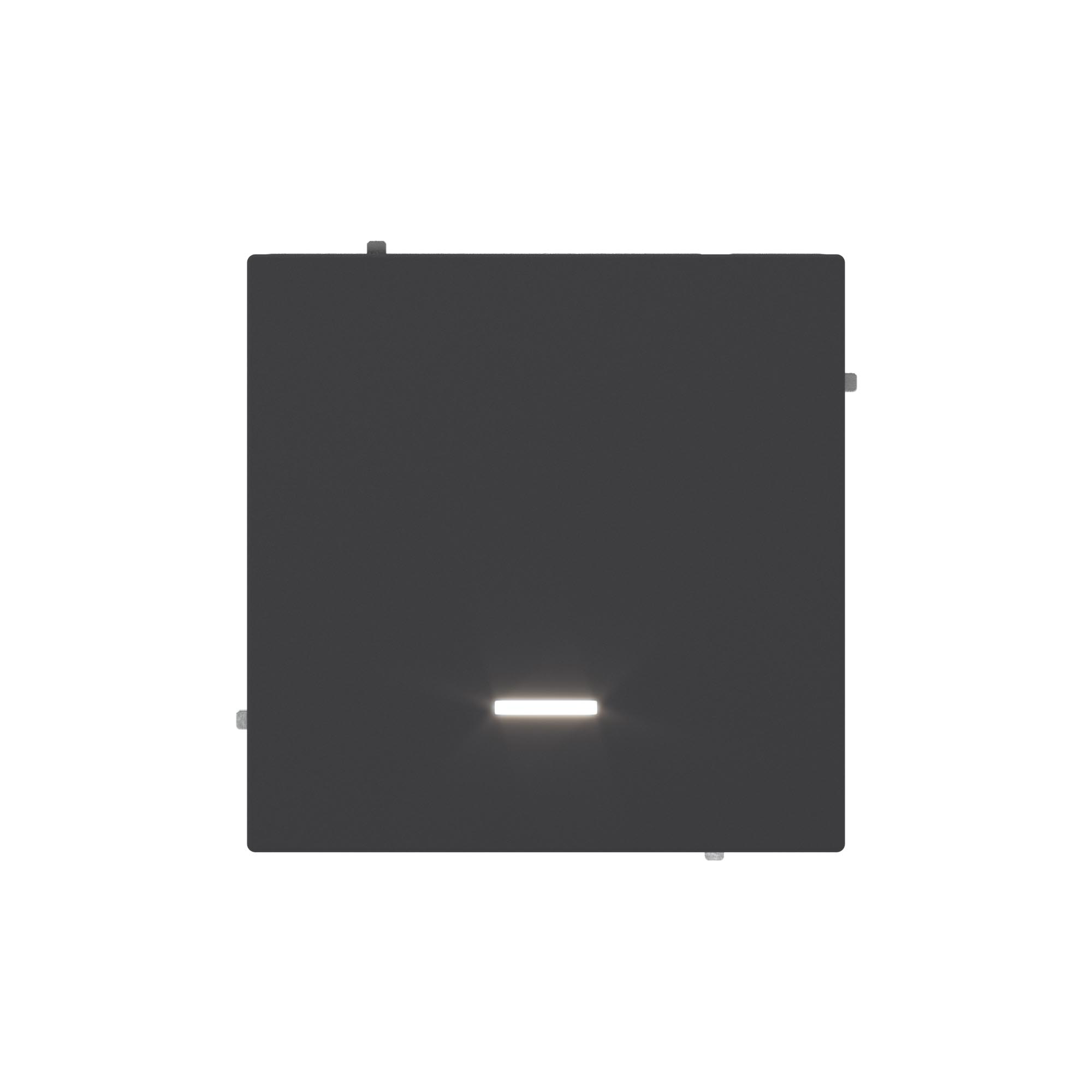 Переключатель одноклавишный с подсветкой, KANT, черный уголь