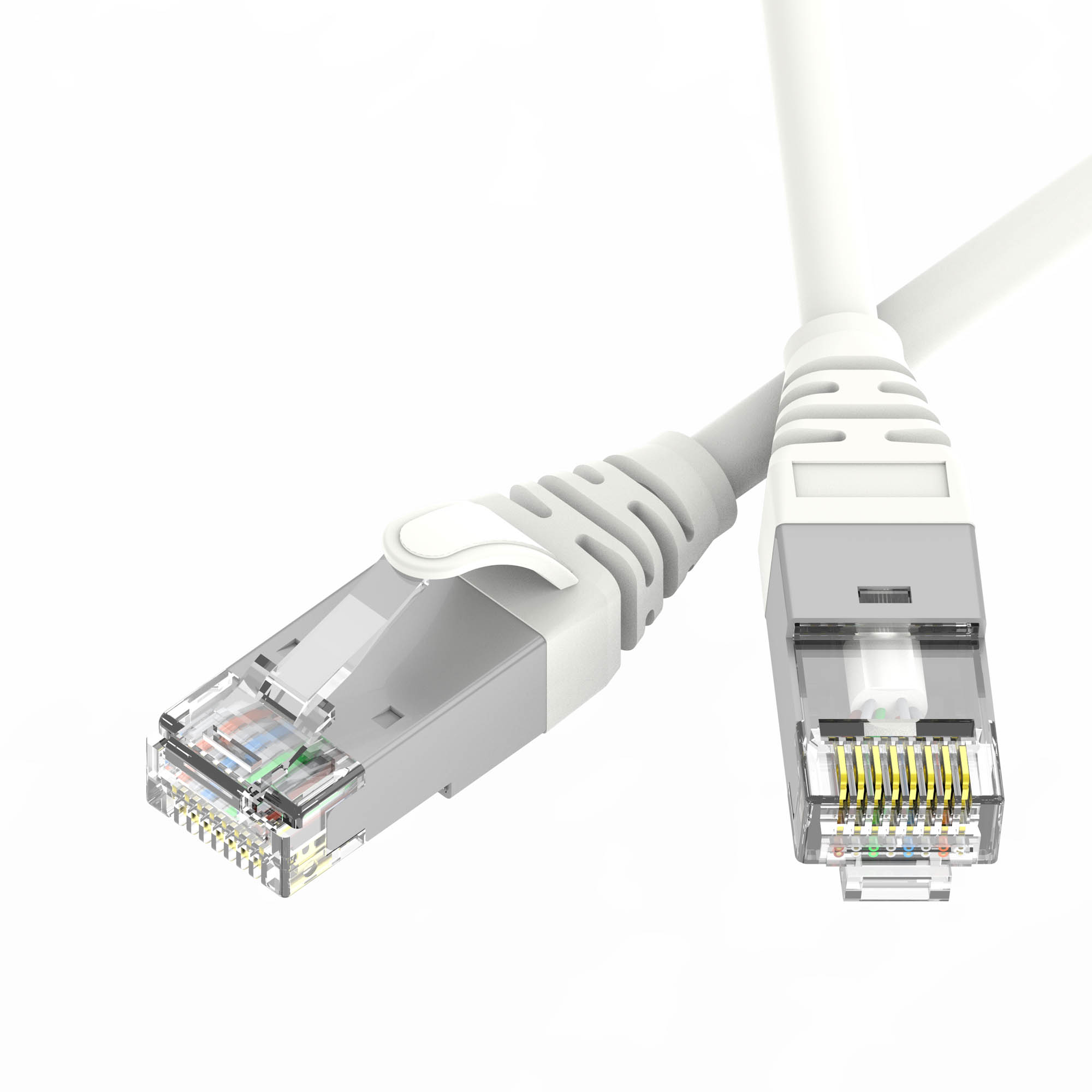 Коммутационные шнуры кат. 6А SLIM Патч-корд экранированный Ultra SLIM CAT6A S/FTP 4х2, 30 AWG, LSZH, белый, 1м DKC|ДКС