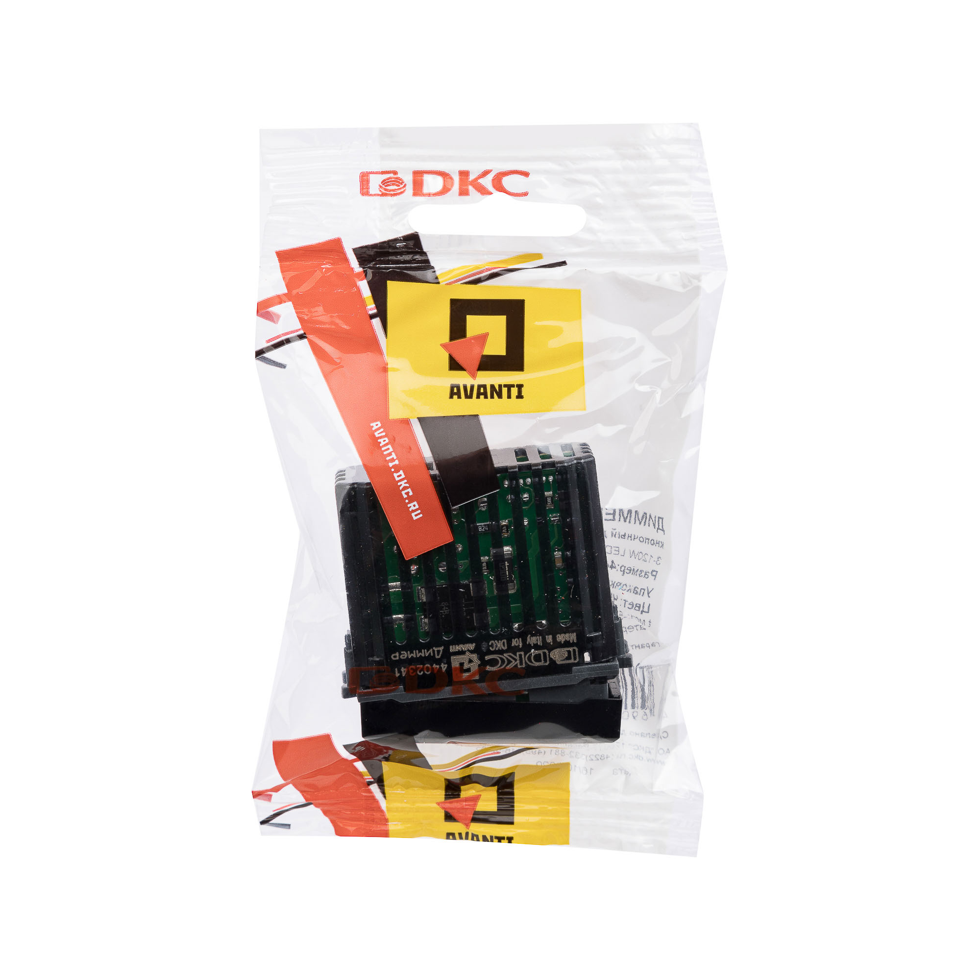 Диммер кнопочный модульный для LED ламп, Avanti, черный квадрат, 1 модуль