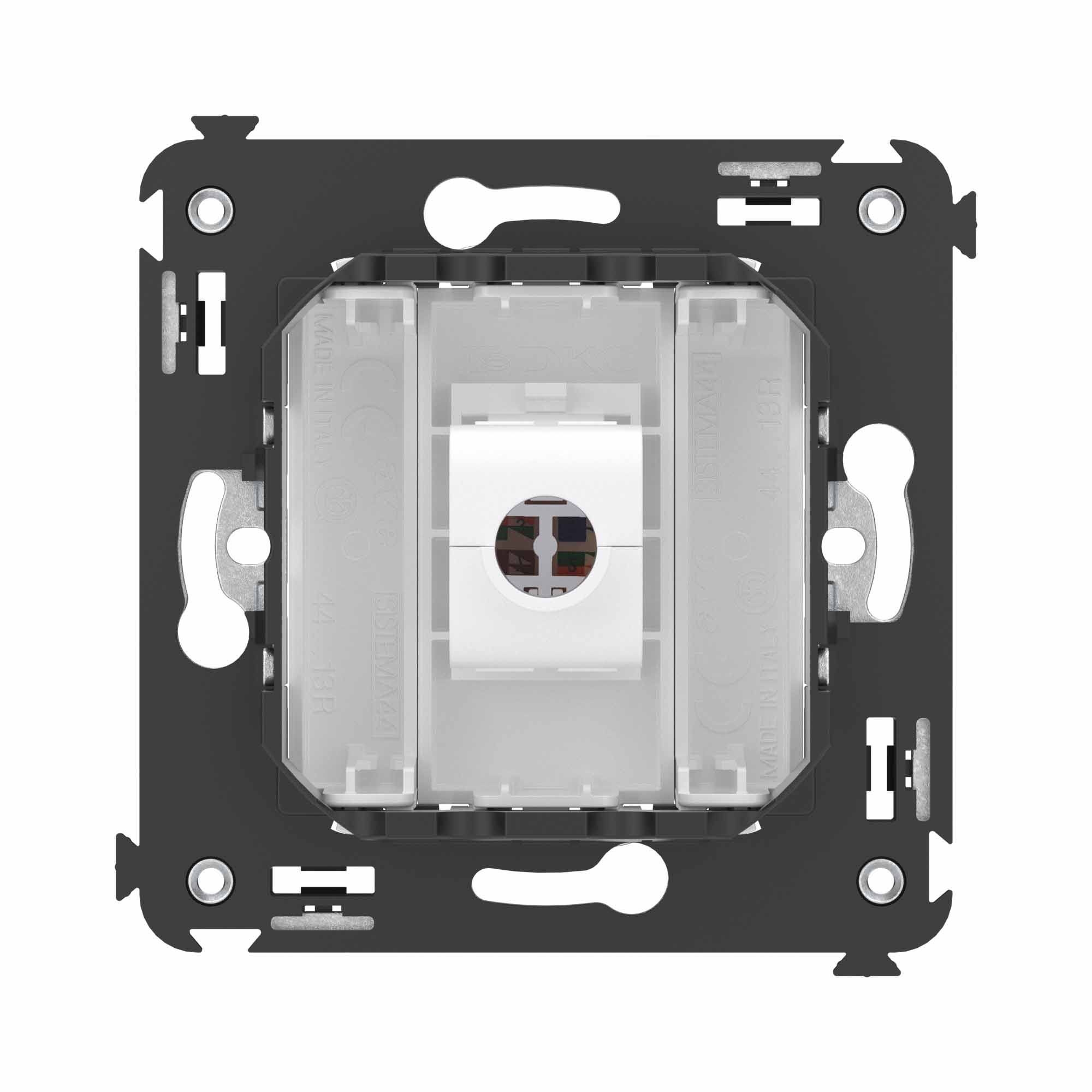 Компьютерная розетка RJ-45 без шторки в стену, кат.6 одинарная, Avanti, белое облако