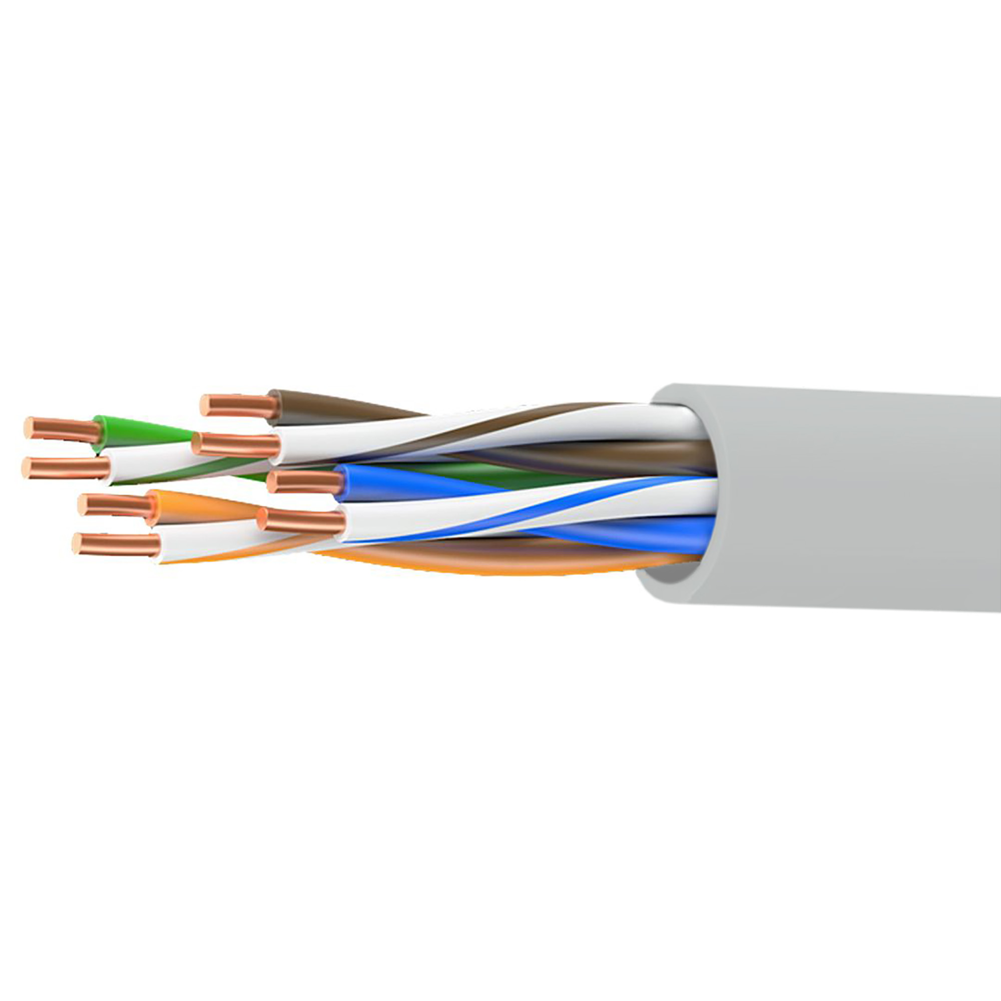 Кабель витая пара категории 5е Кабель витая пара кат. 5E неэкранированный U/UTP, 4 пары, нг(А)-HF, для внешней/внутренней прокладки, серый, коробка 305 м DKC|ДКС