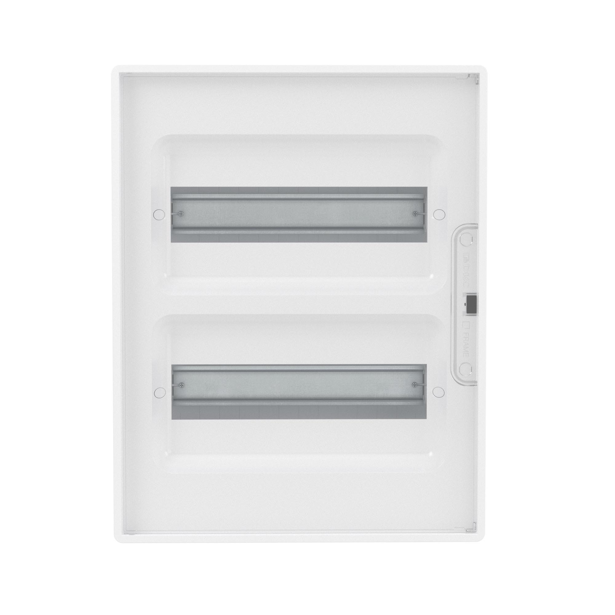 Щиток 24 мод настенный Фрейм (FRAME), белый с прозрачной дверцей, с 4 шинами PEN  (2шт на 8 отв. и 2шт на 6 отв)