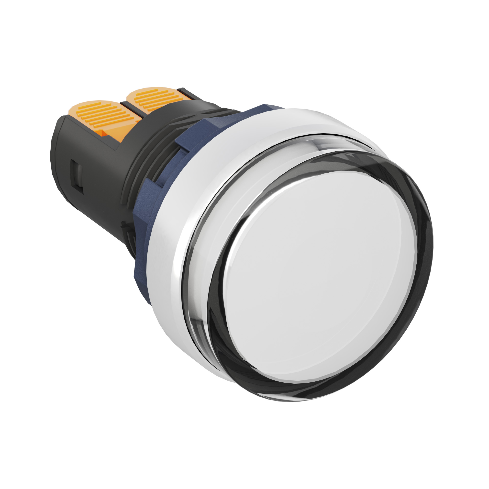 Сигнальная лампа со встроенным диодом 220В, белая, алюминиевое кольцо, зажим Plug-In