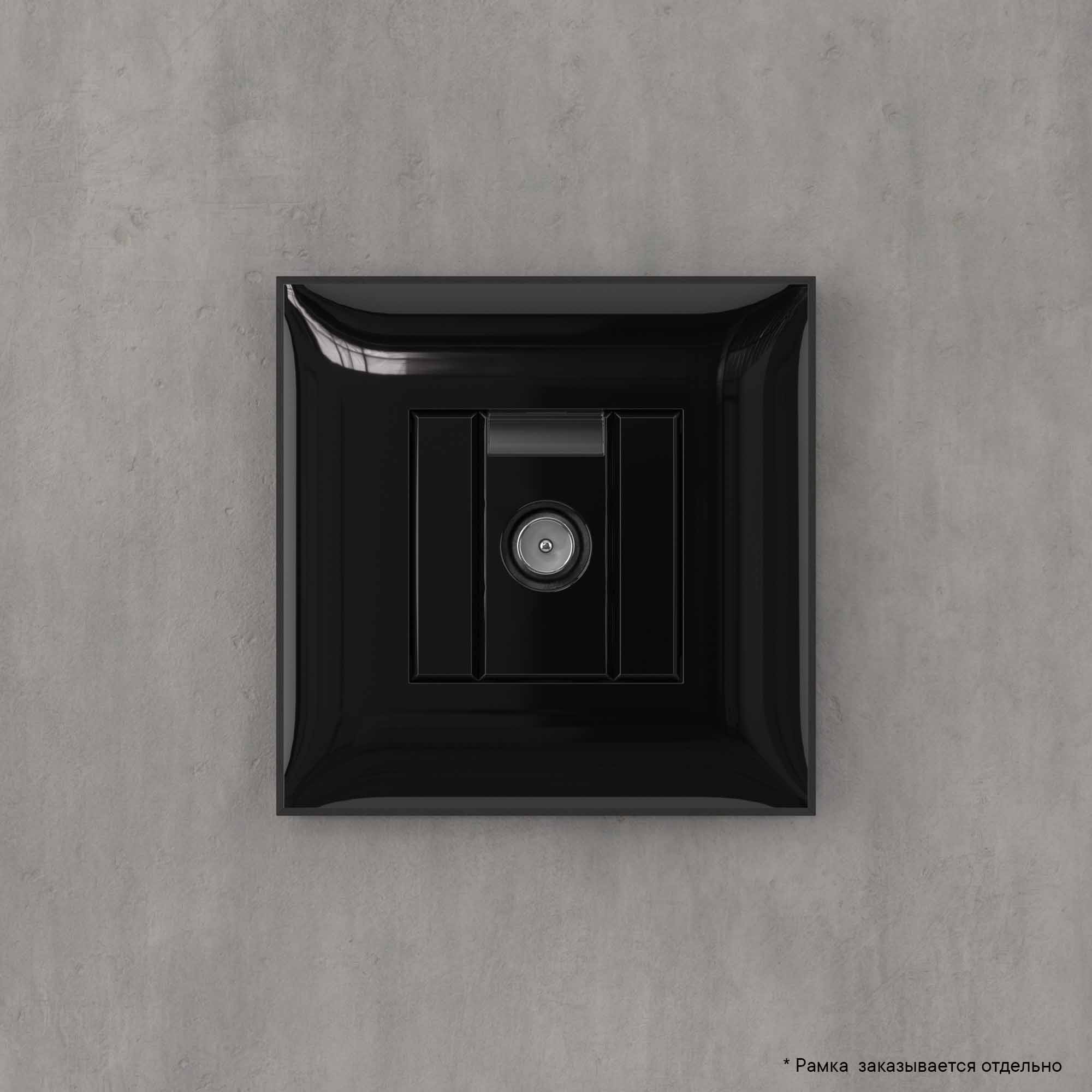 Розетка TV оконечная в стену, Avanti, черный квадрат