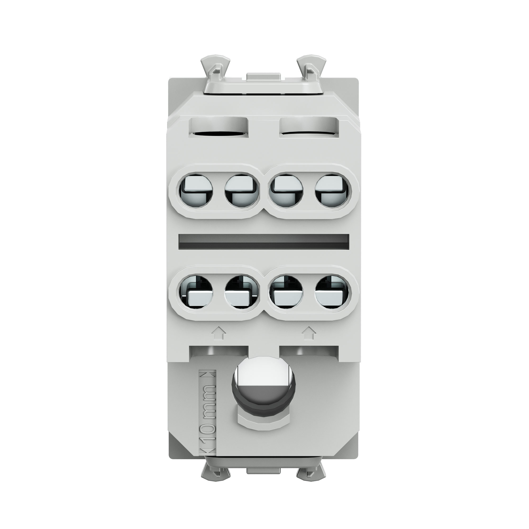 Выключатель двухполюсный одноклавишный модульный, Avanti, закаленная сталь, 1 модуль