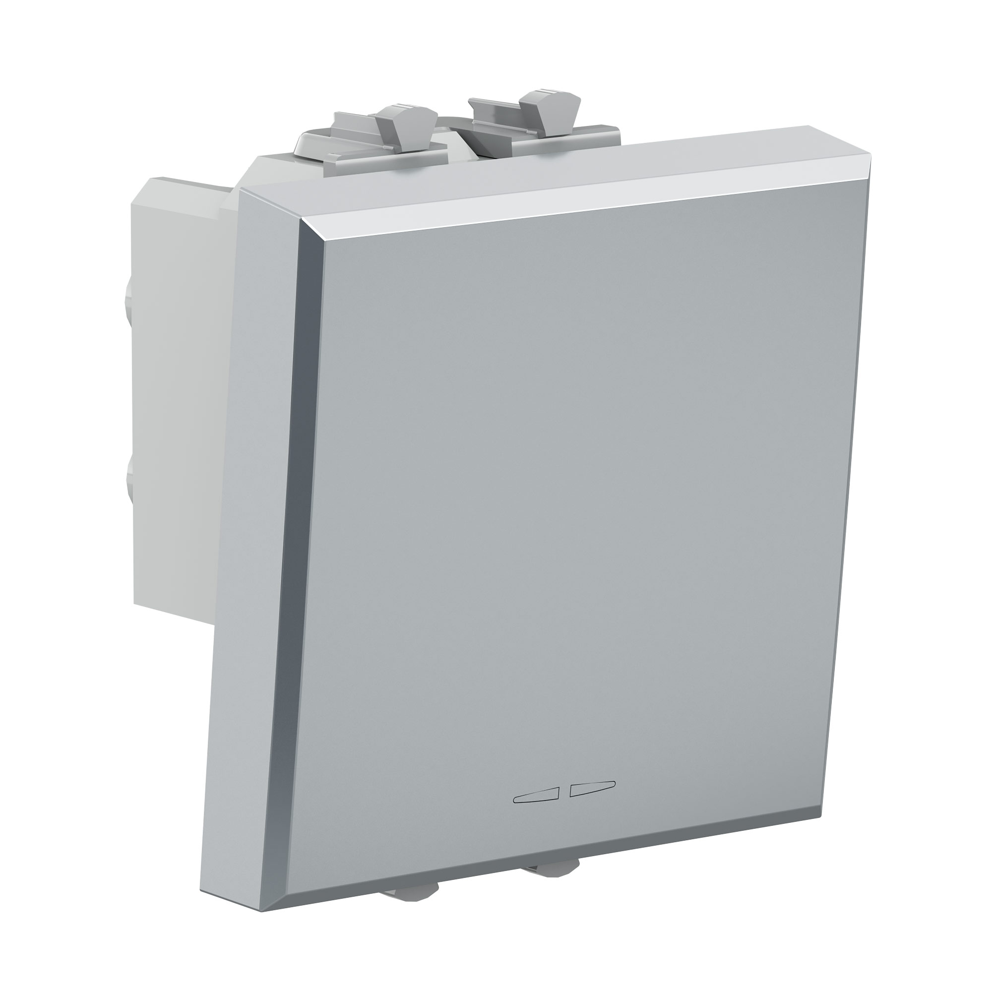 Инвертор одноклавишный модульный, Avanti, закаленная сталь, 2 модуля