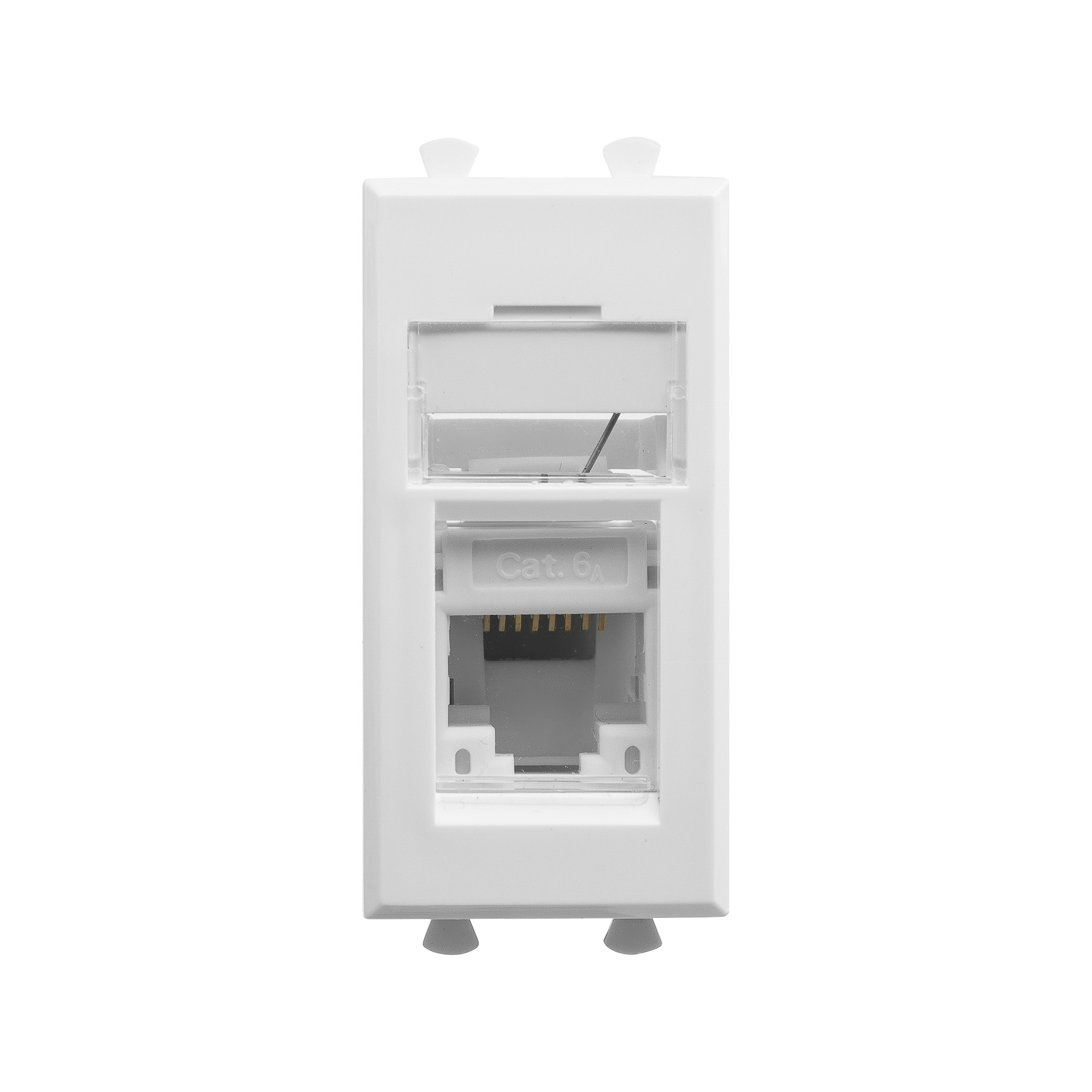 Компьютерная розетка RJ-45 модульная, кат.6А, "Avanti", "Белое облако ...