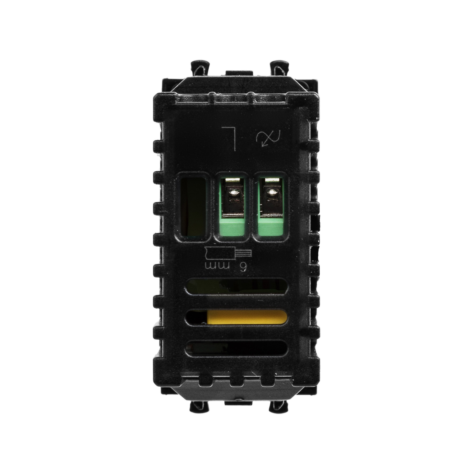 Диммер поворотный модульный, Avanti, черный квадрат, 1 модуль