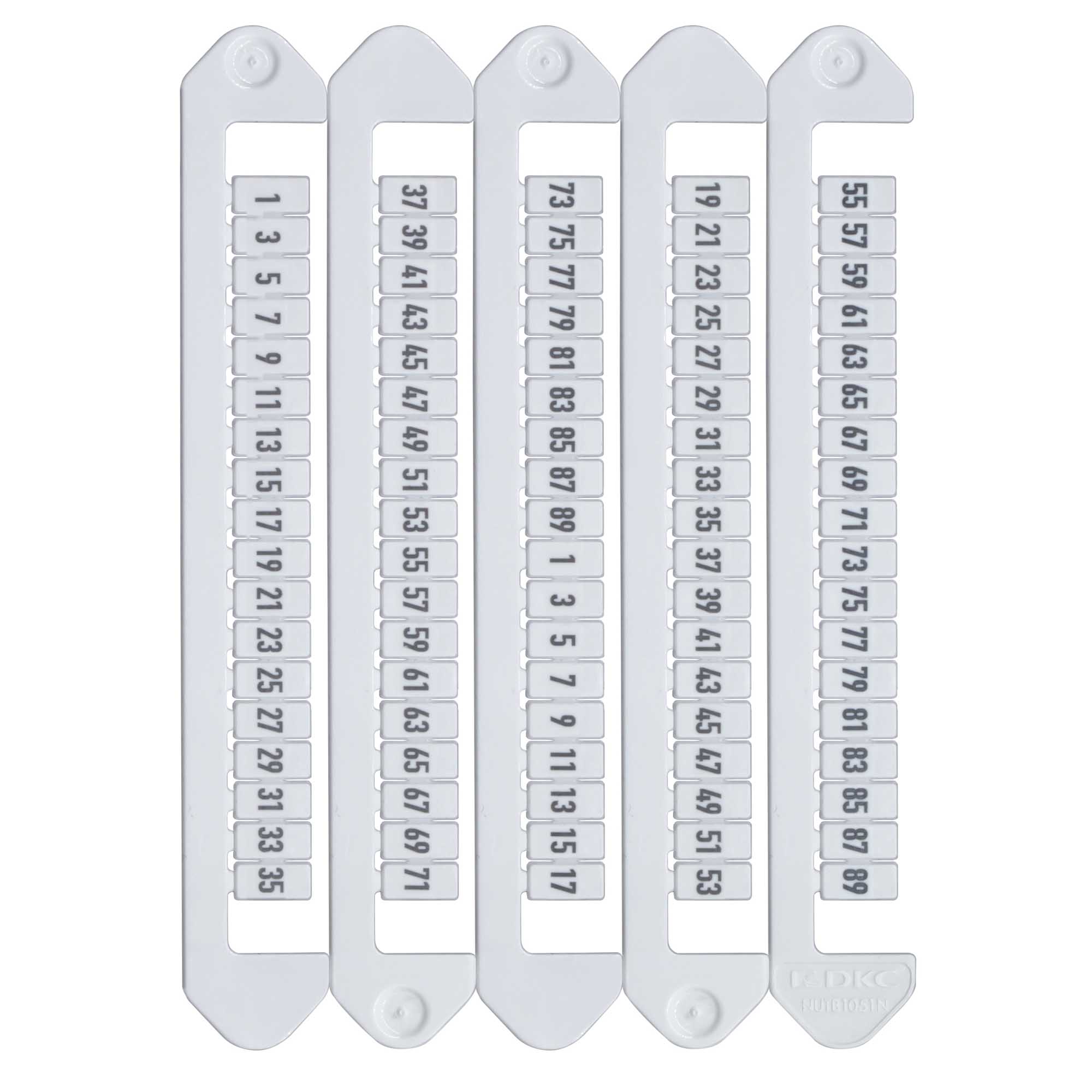Маркировка для клемм, ширина 5 мм, от 2 до 90, горизонтальная ориентация