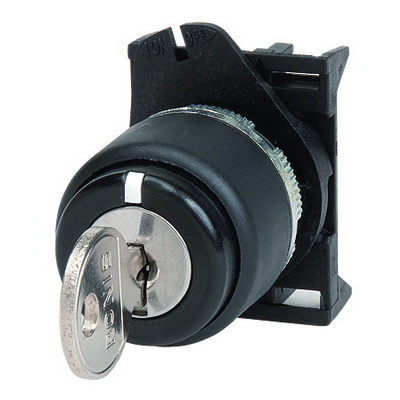 Переключатель на 2 полож. с фиксацией, блокировка в полож. 0, сключом