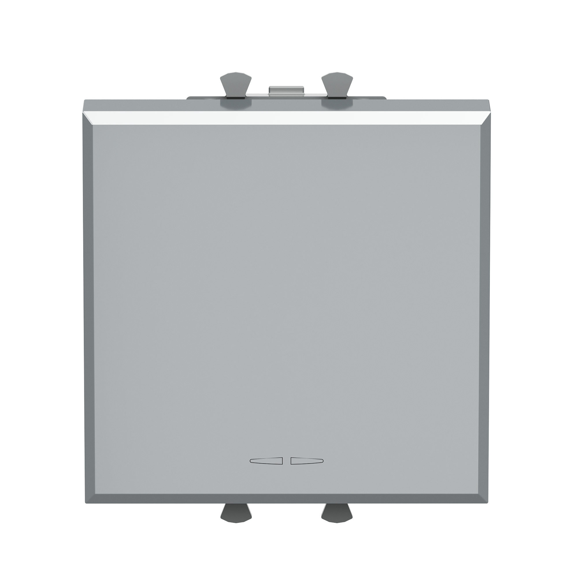 Переключатель одноклавишный модульный, Avanti, закаленная сталь, 2 модуля