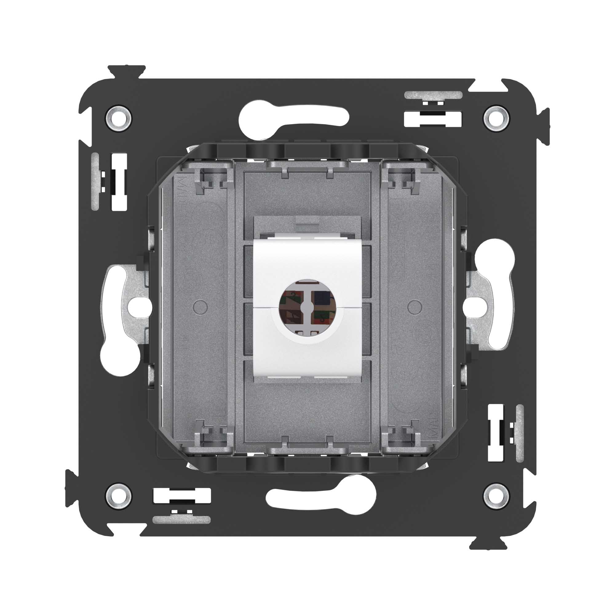 Компьютерная розетка RJ-45 без шторки в стену, кат.5е одинарная, Avanti, закаленная сталь