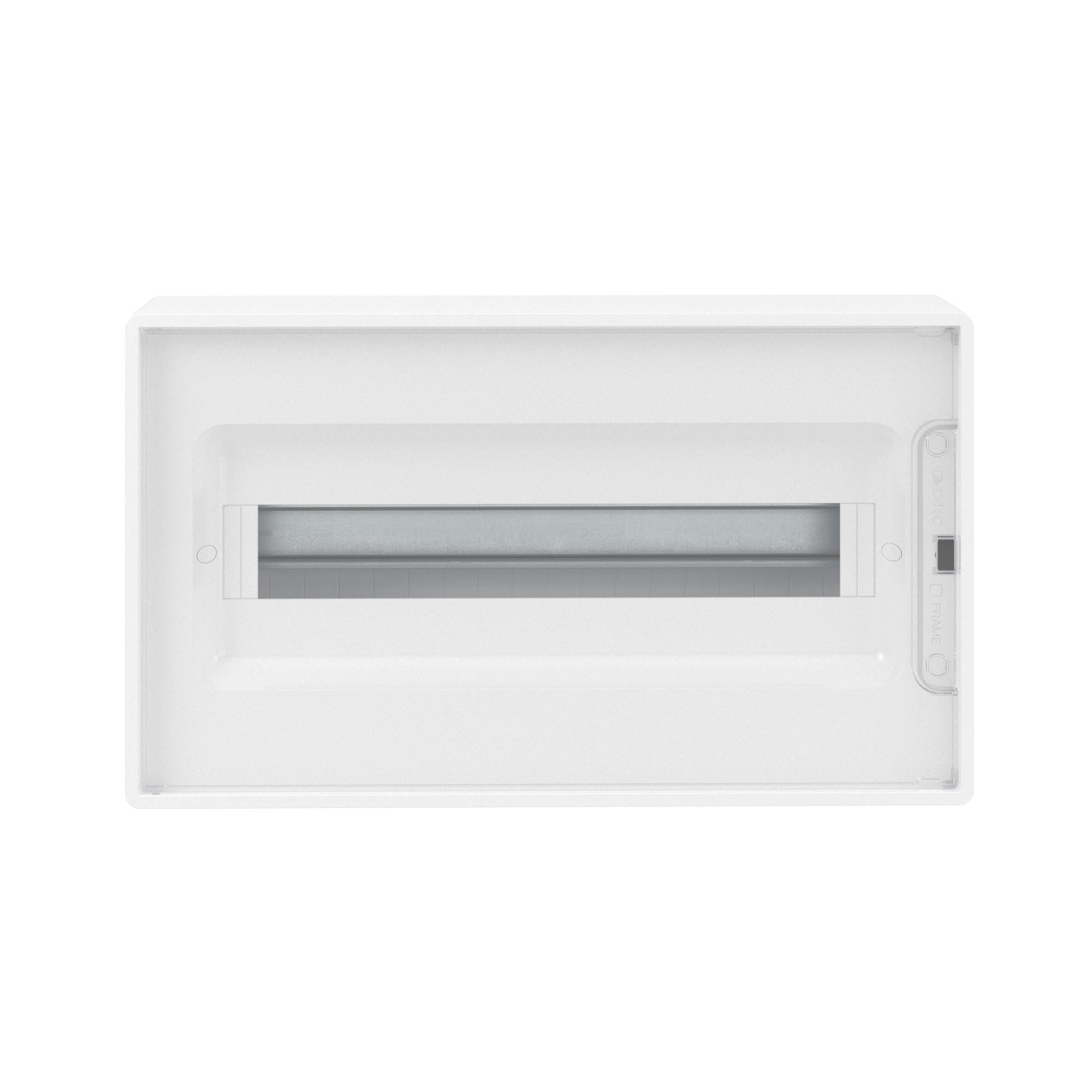 Щиток 18 мод настенный Фрейм (FRAME), белый с прозрачной дверцей, с 2 шинами PEN  на 8 и 10 отв.