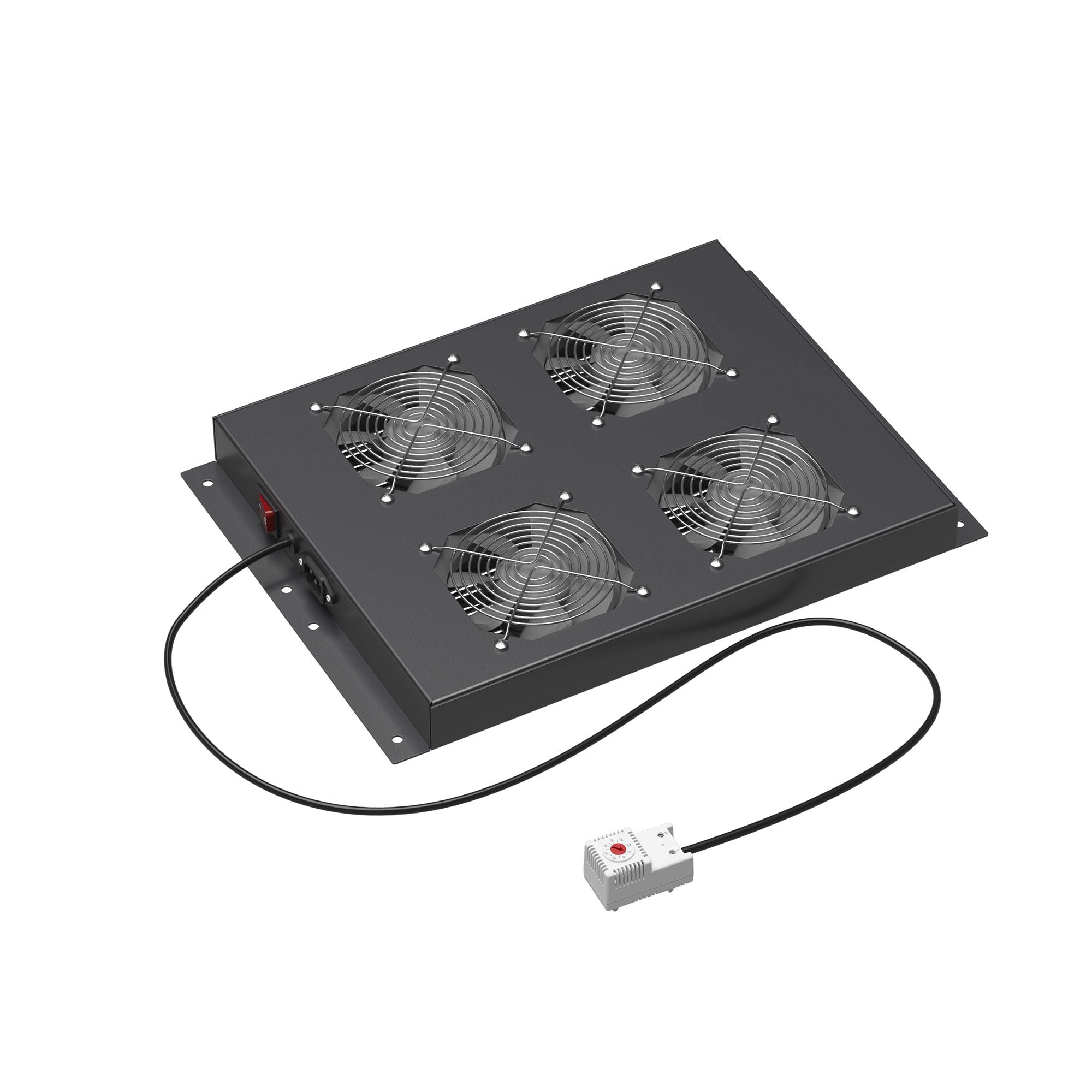 Потолочный модуль 4 вентилятора с термостатом IT CQE шириной 600мм, RAL9005