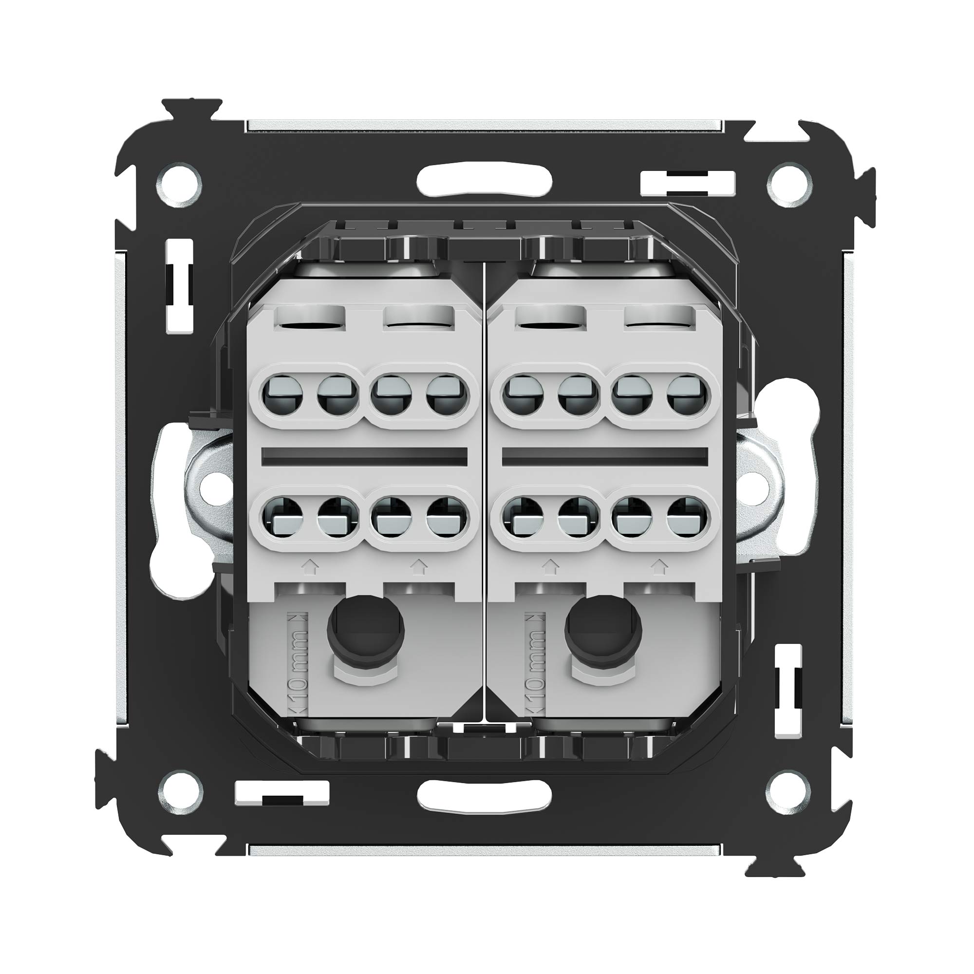 Инвертор двухклавишный в стену, Avanti, черный квадрат