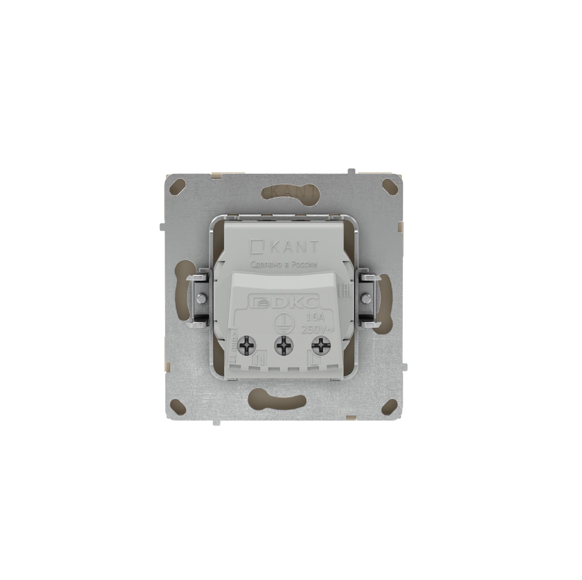 Розетка силовая, 2P+E, с з/ш, KANT, ванильный марципан