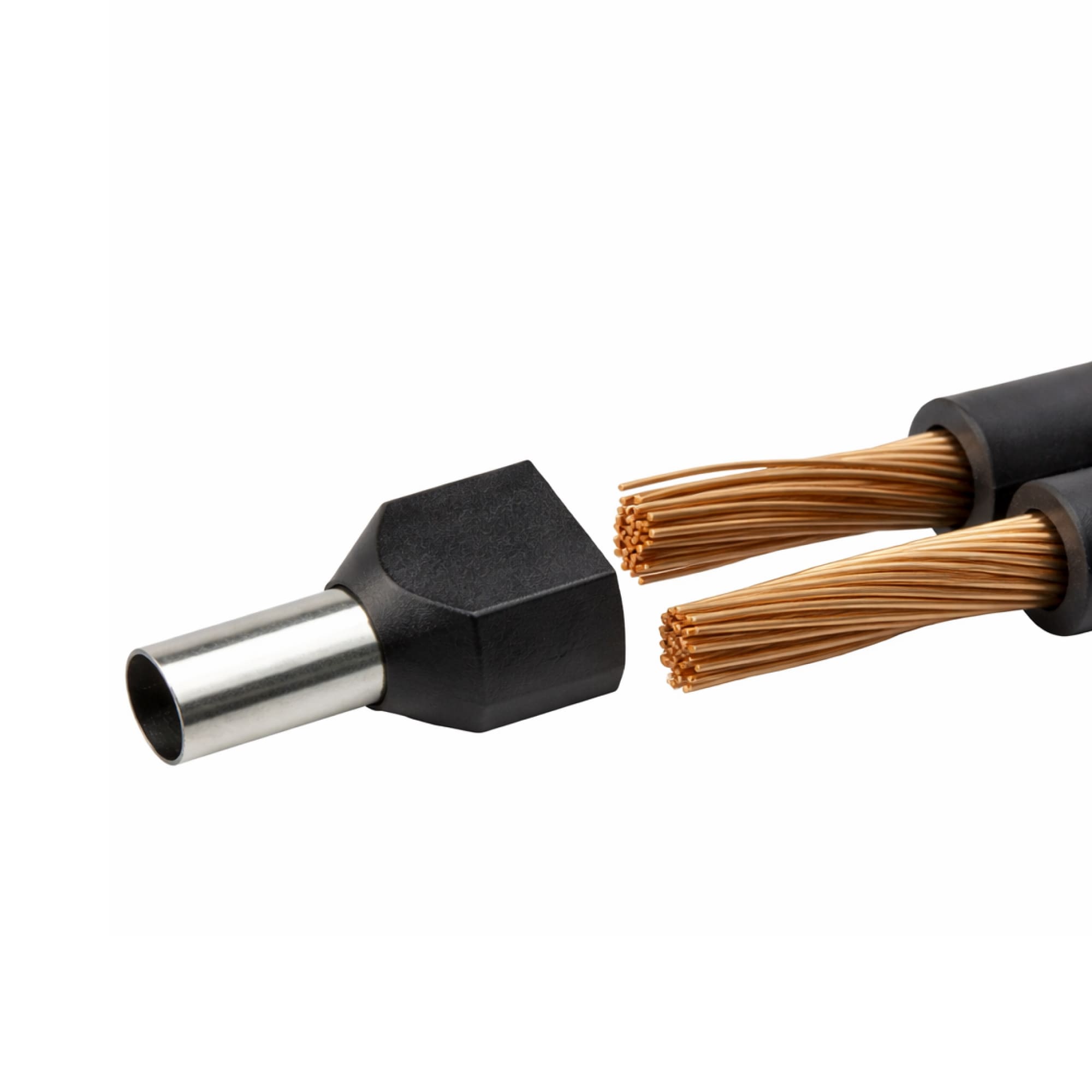 Наконечник-гильза двойная с изолир.фланцем для жилы сечением 1,5 кв.мм, длина контактной части 8мм, черный (НШВИ2 1.5-8)