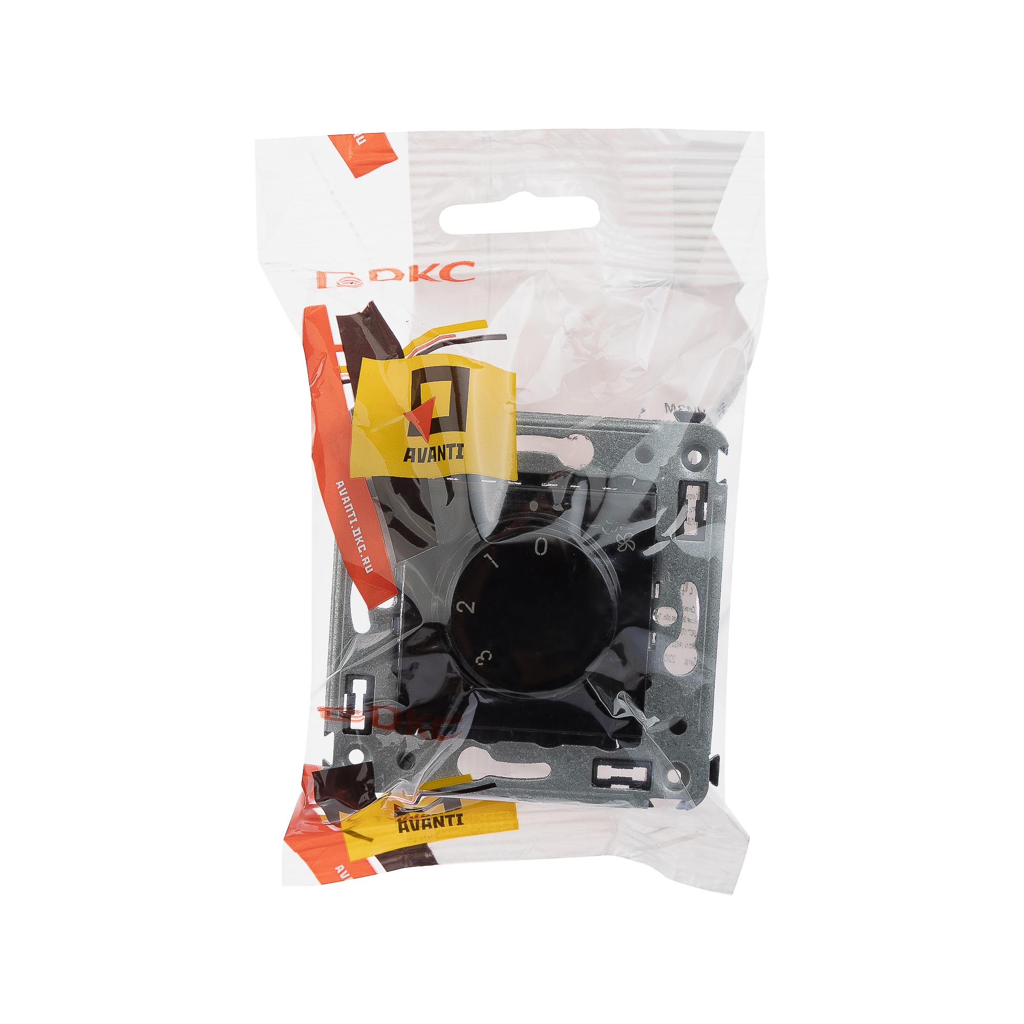 Механизм управления вентиляторами в стену, Avanti, черный квадрат