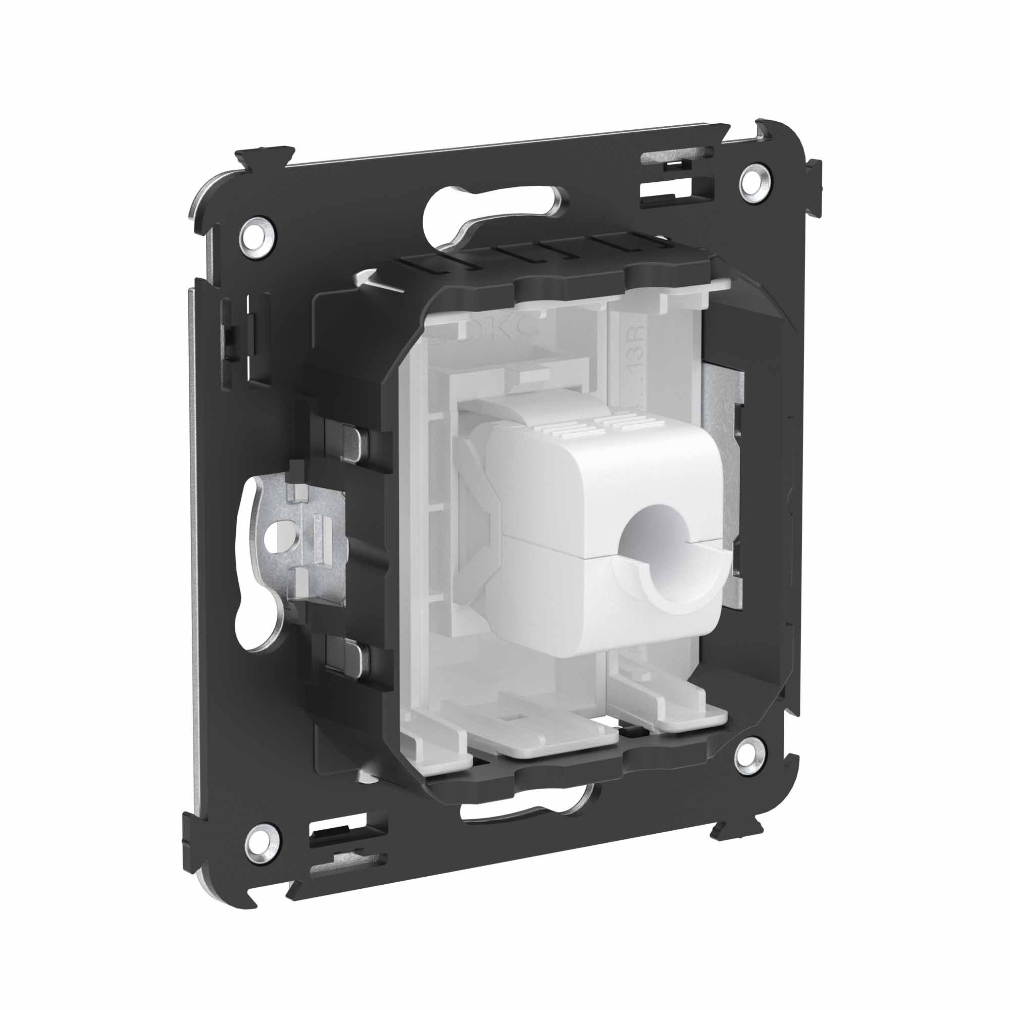 Компьютерная розетка RJ-45 без шторки в стену, кат.6 одинарная, Avanti, белое облако