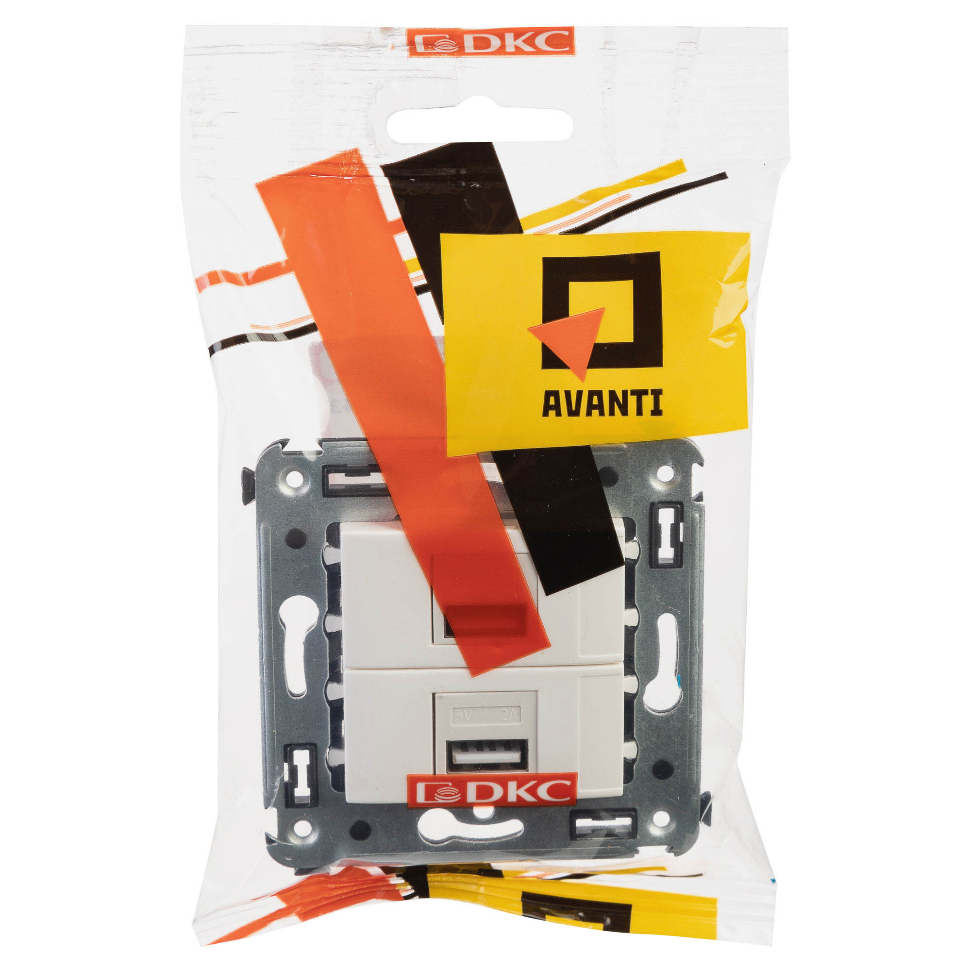 USB зарядное устройство в стену, Avanti, белое облако, 2.1А