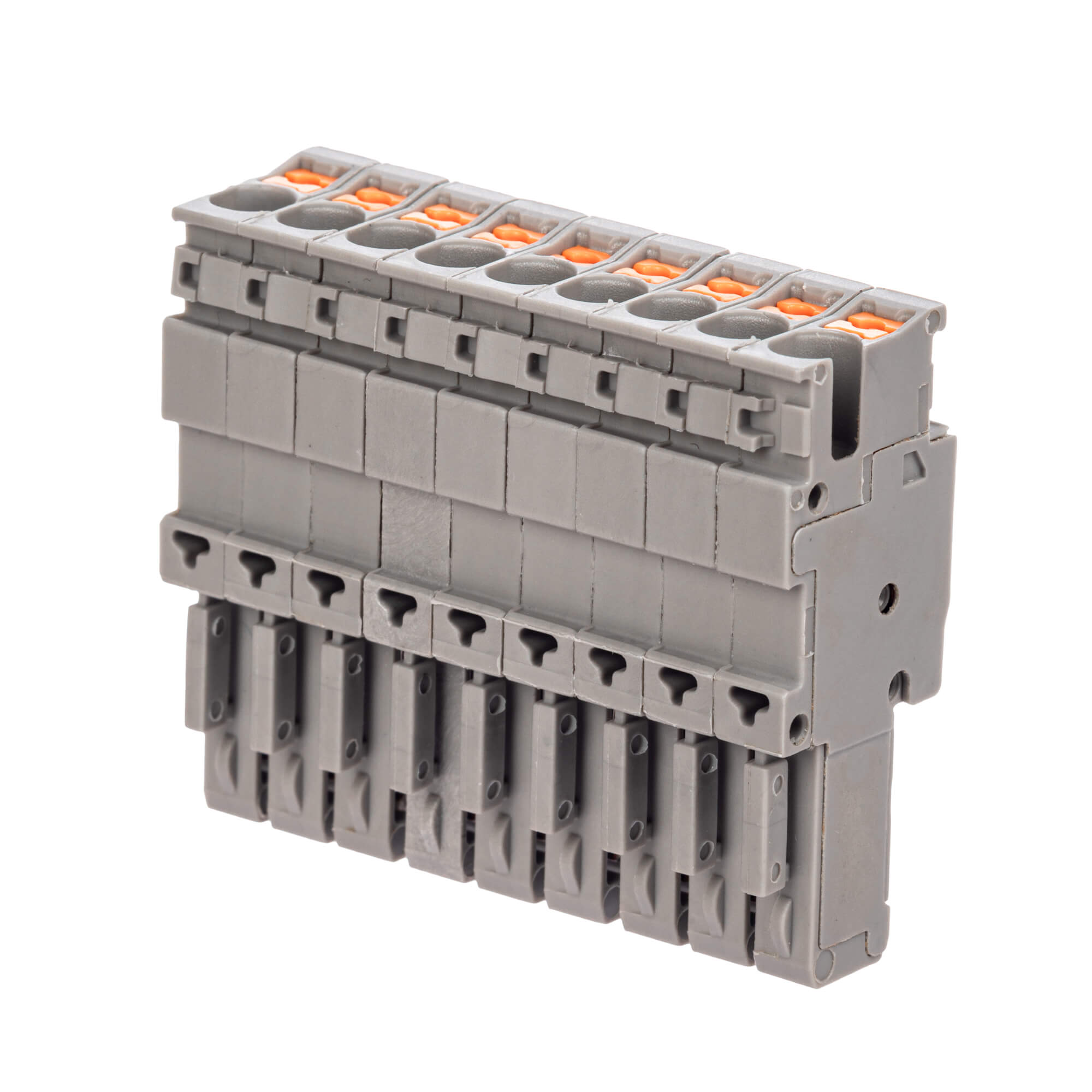 Штекер, зажим push-in, 9 точек подключения, 2.5 кв.мм, серый