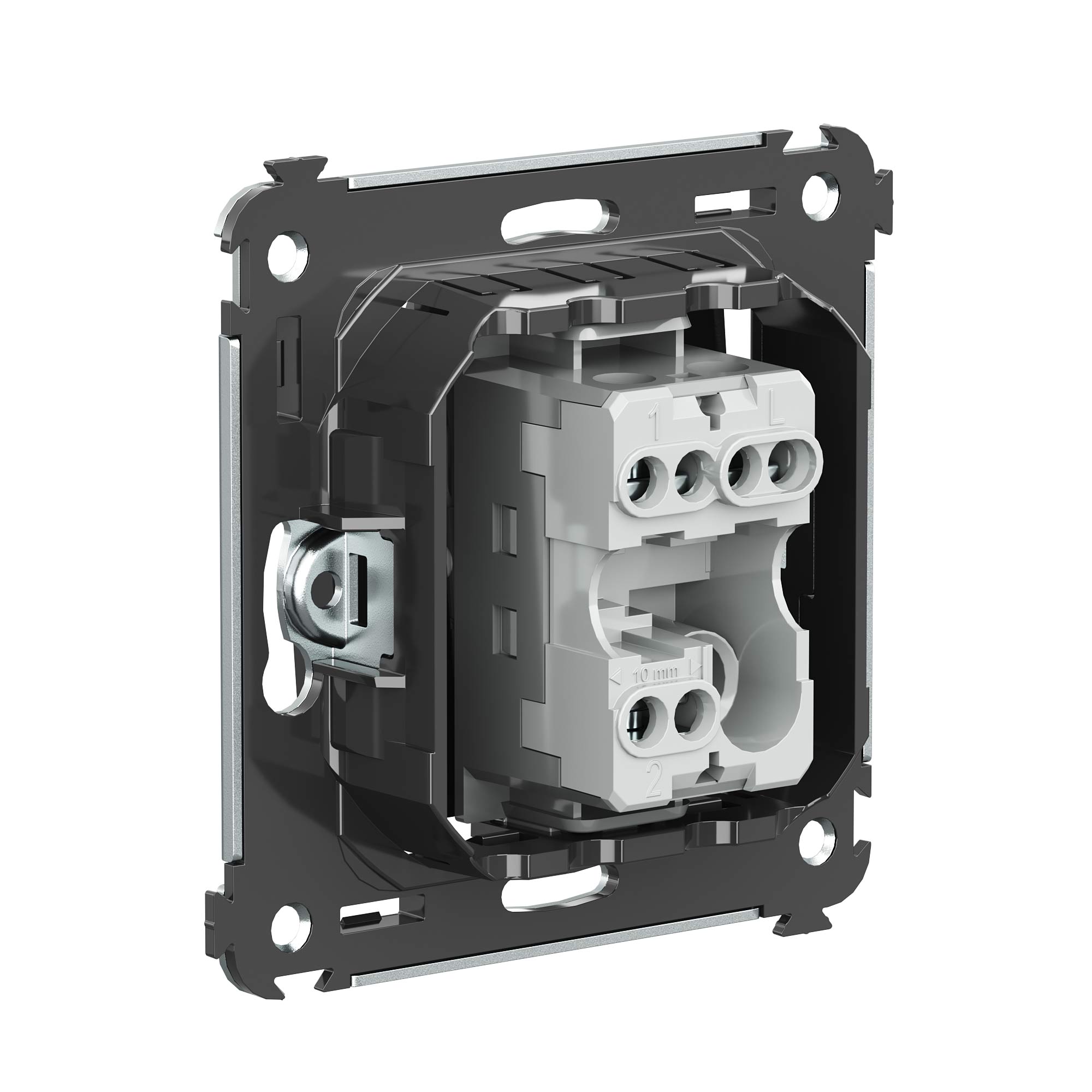 Переключатель одноклавишный в стену, Avanti, черный квадрат