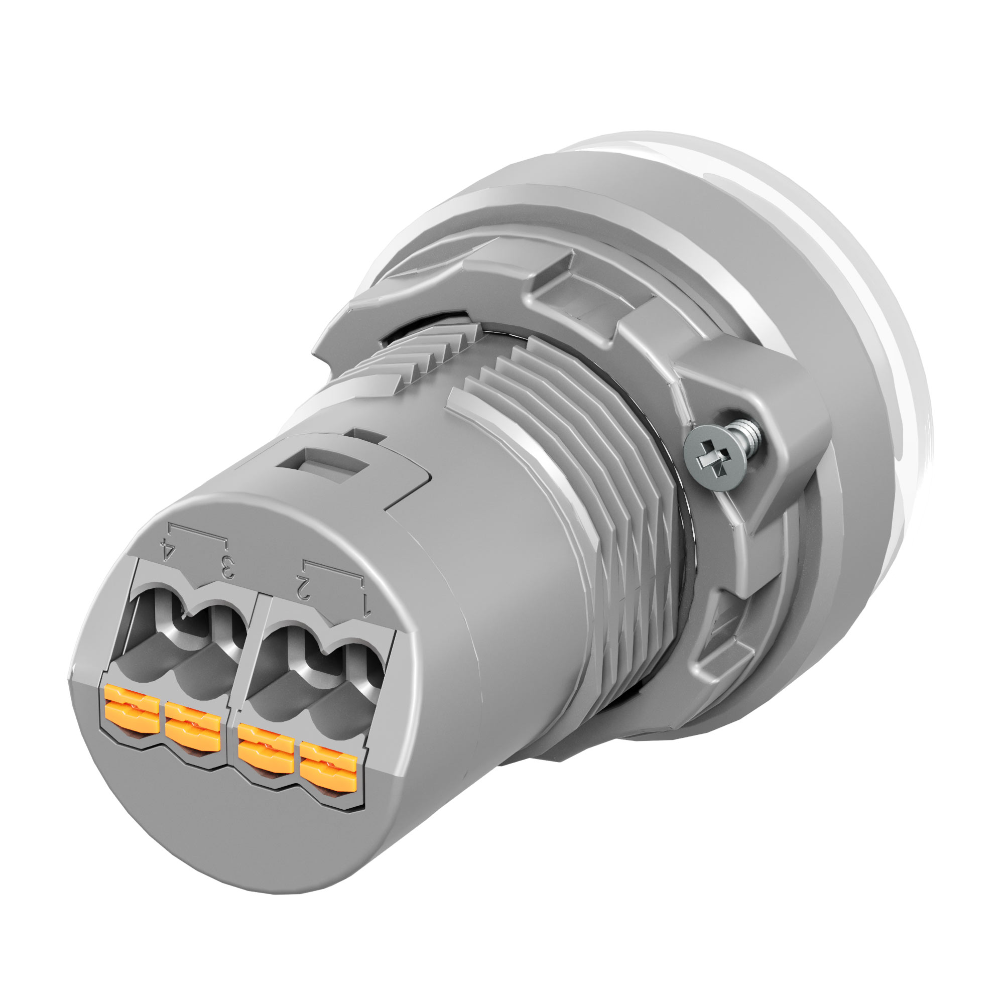 Сигнальная лампа со встроенным диодом 9-24В, белая, зажим Push-In