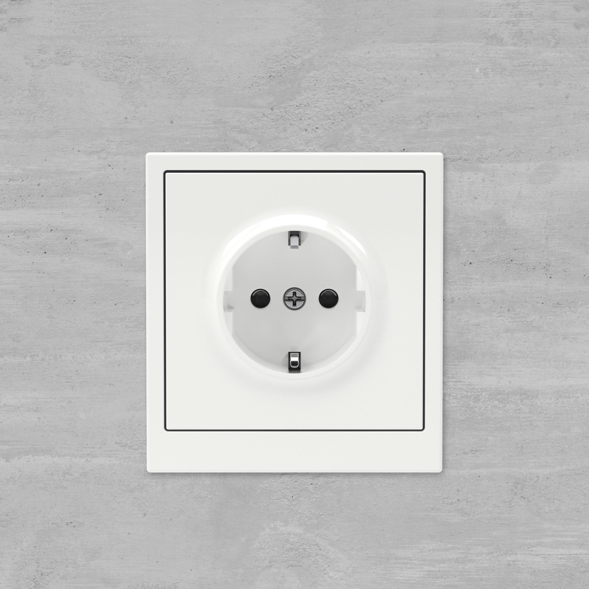 Розетка силовая, 2P+E, с з/ш, KANT, белая магнолия