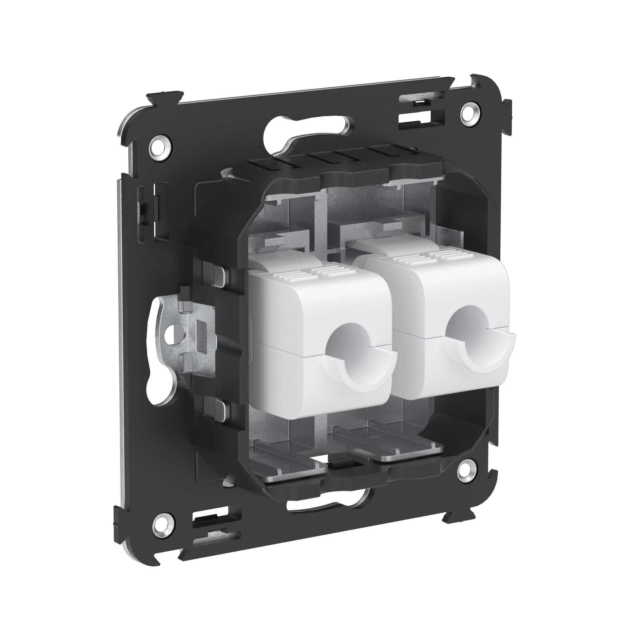 Компьютерная розетка RJ-45 без шторки в стену, кат.5е двойная, Avanti, закаленная сталь