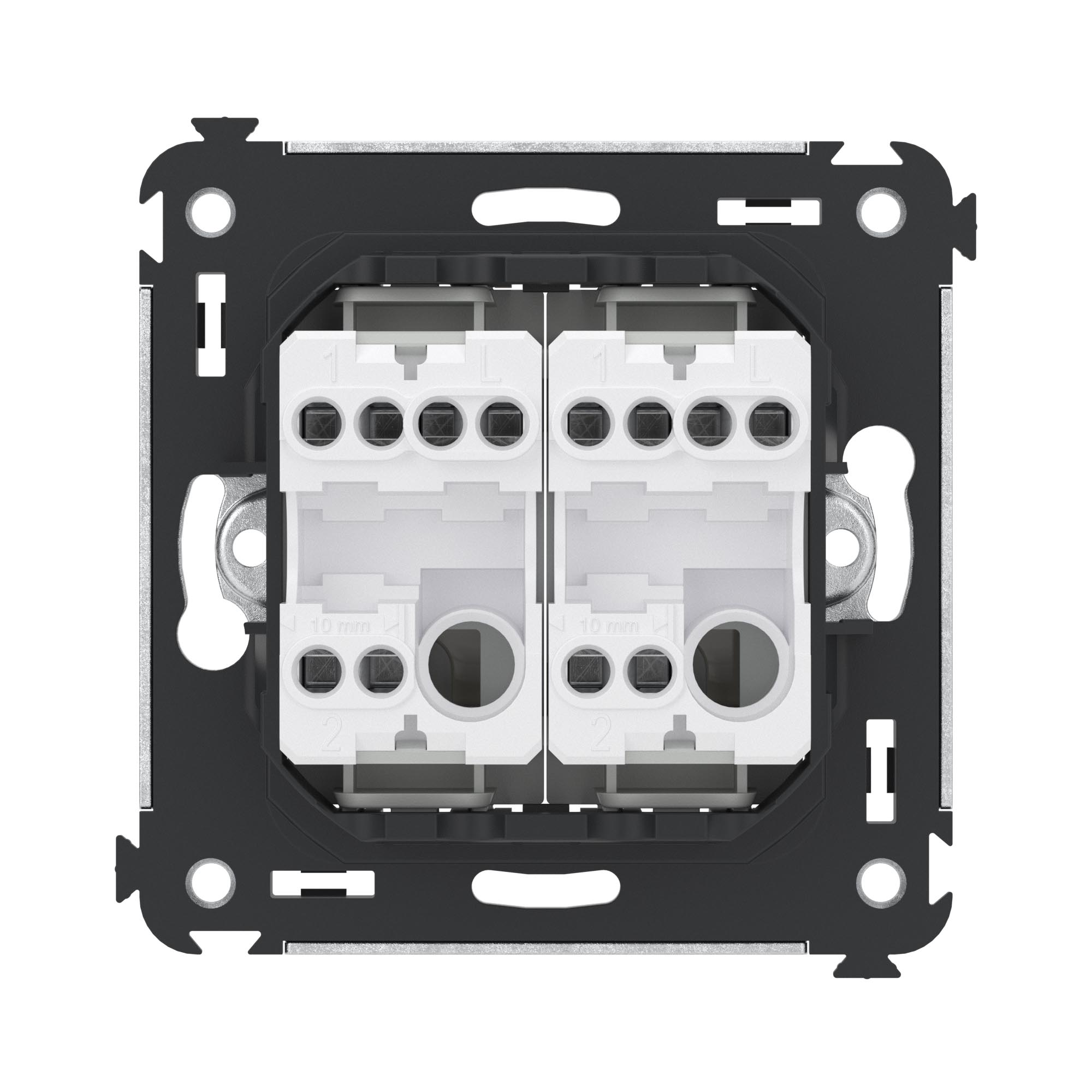 Переключатель двухклавишный в стену, Avanti, ванильная дымка