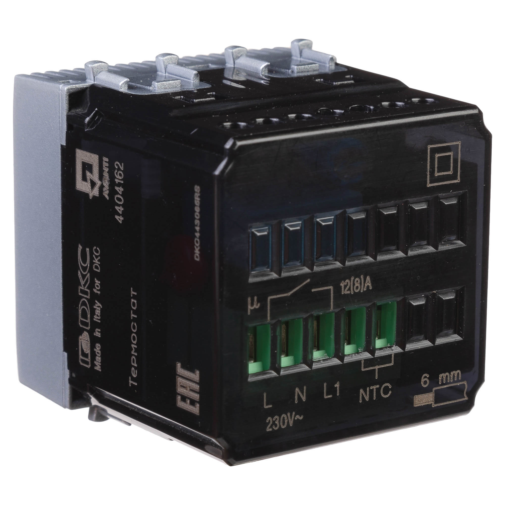 Термостат модульный для теплых полов, Avanti, закаленная сталь, 2 модуля