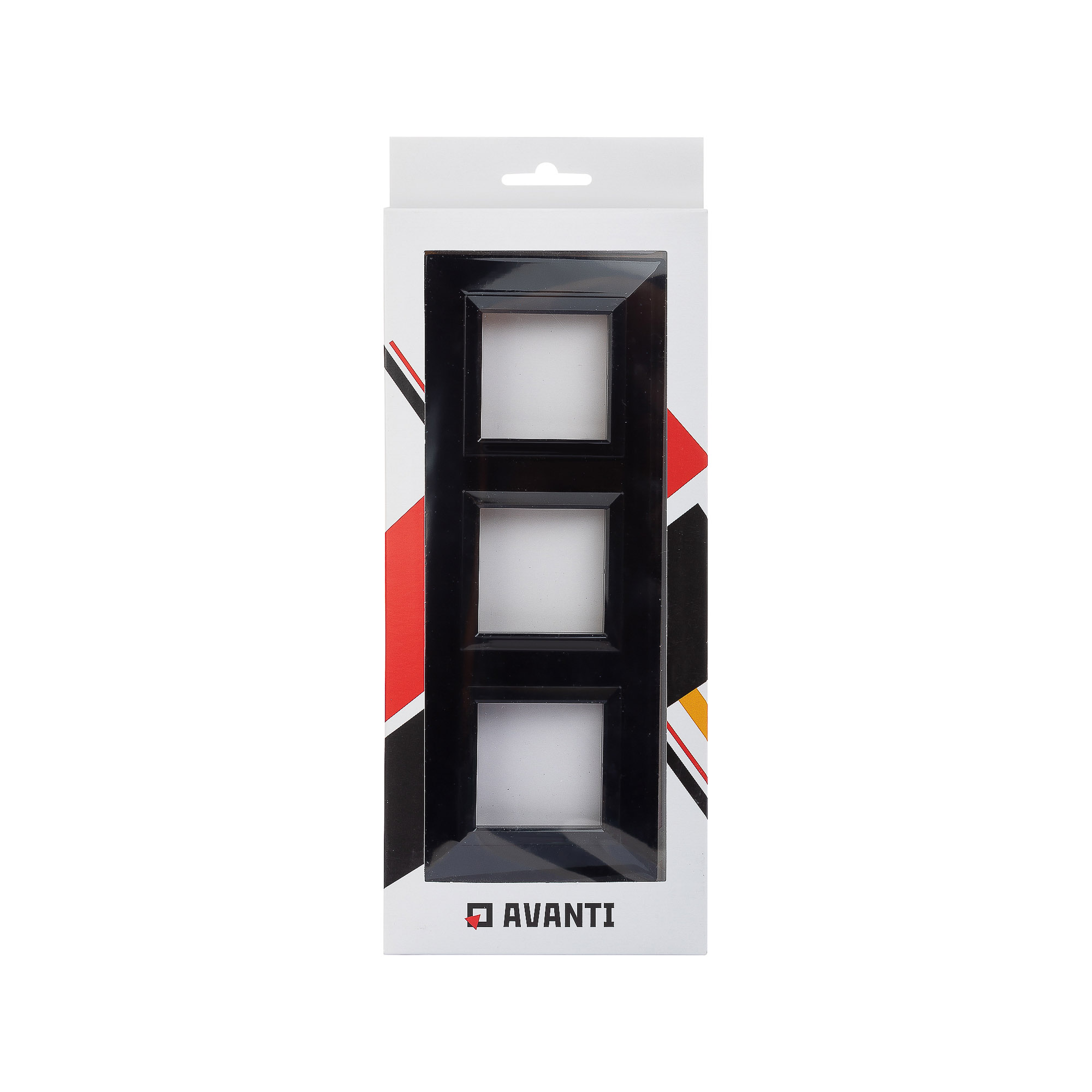 Рамка из металла 3 поста (6 мод.), Avanti, черная