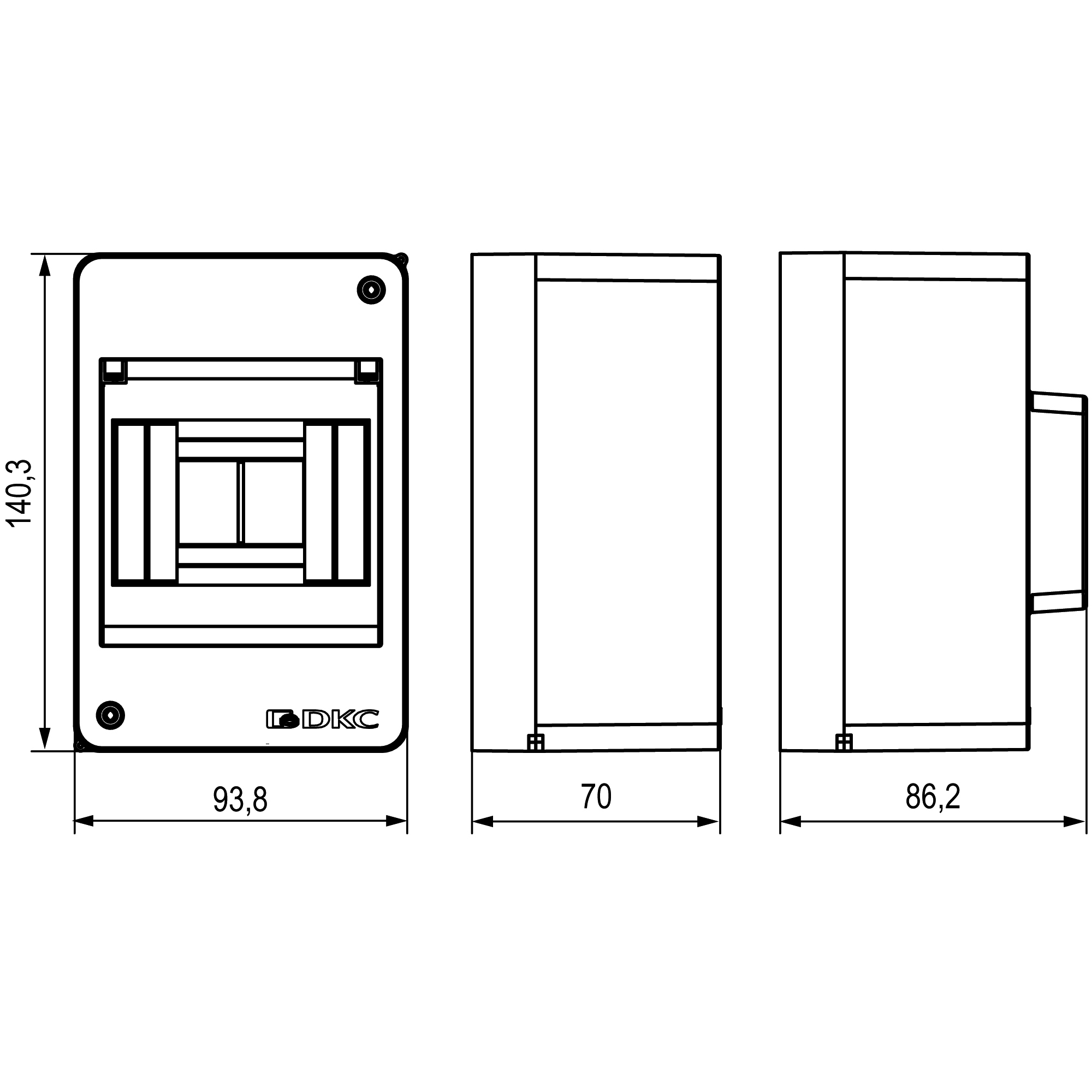 Щиток 4 мод настенный Фрейм (FRAME), белый, без дверцы