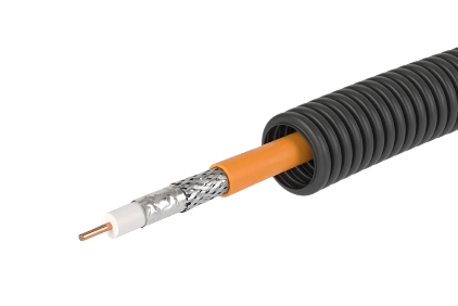 Pre-wired corrugated tubes