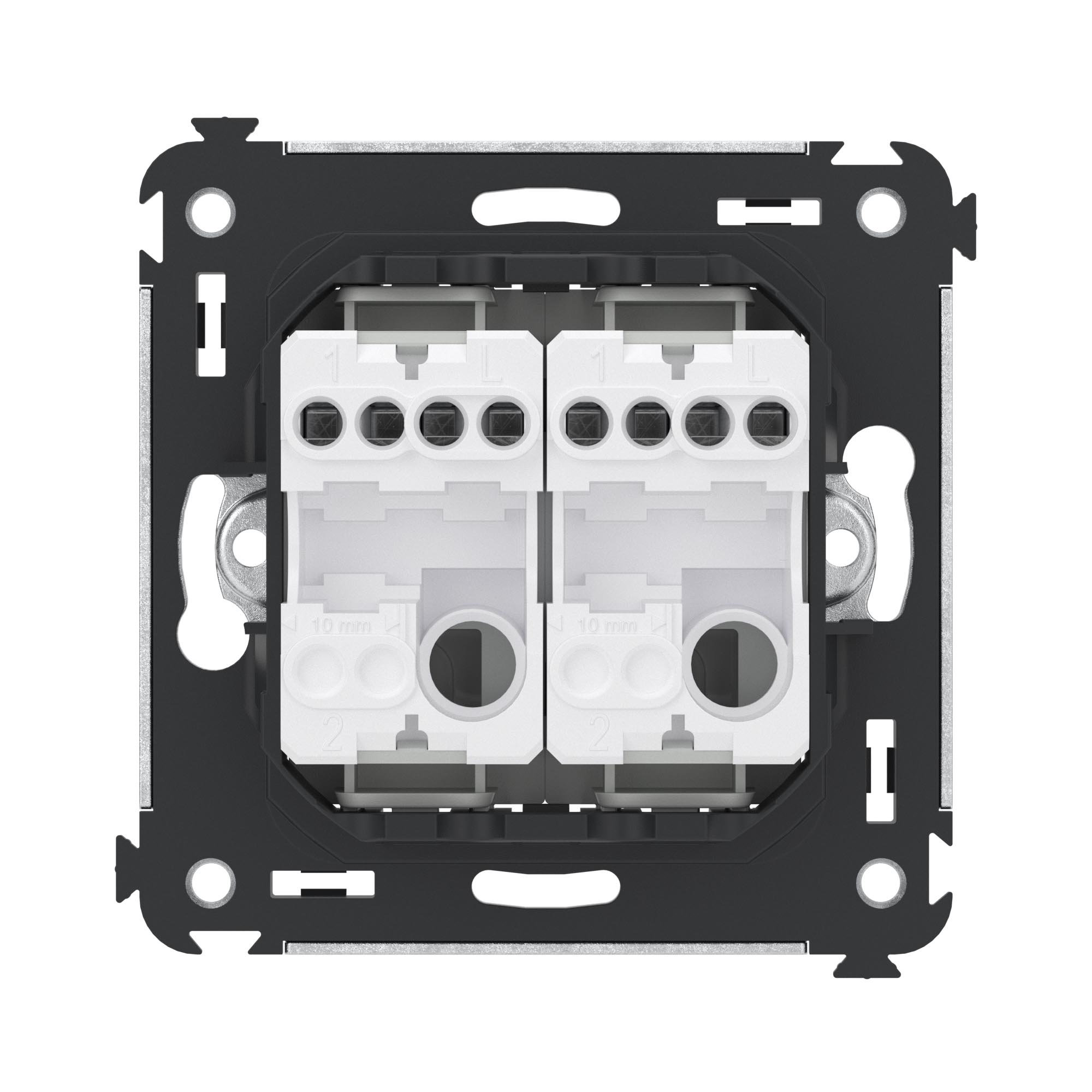 Кнопка двухклавишная в стену, Avanti, белое облако