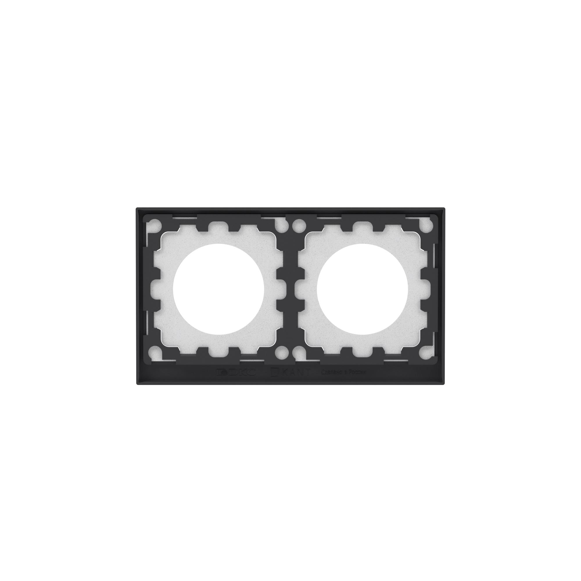 Рамка 2 поста IP44, KANT, черный уголь