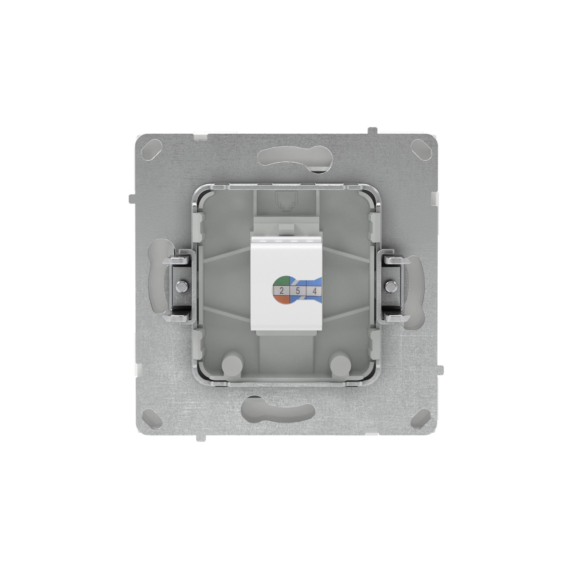 Компьютерная розетка RJ-45 без шторки, кат.6А одинарная,KANT, белая магнолия